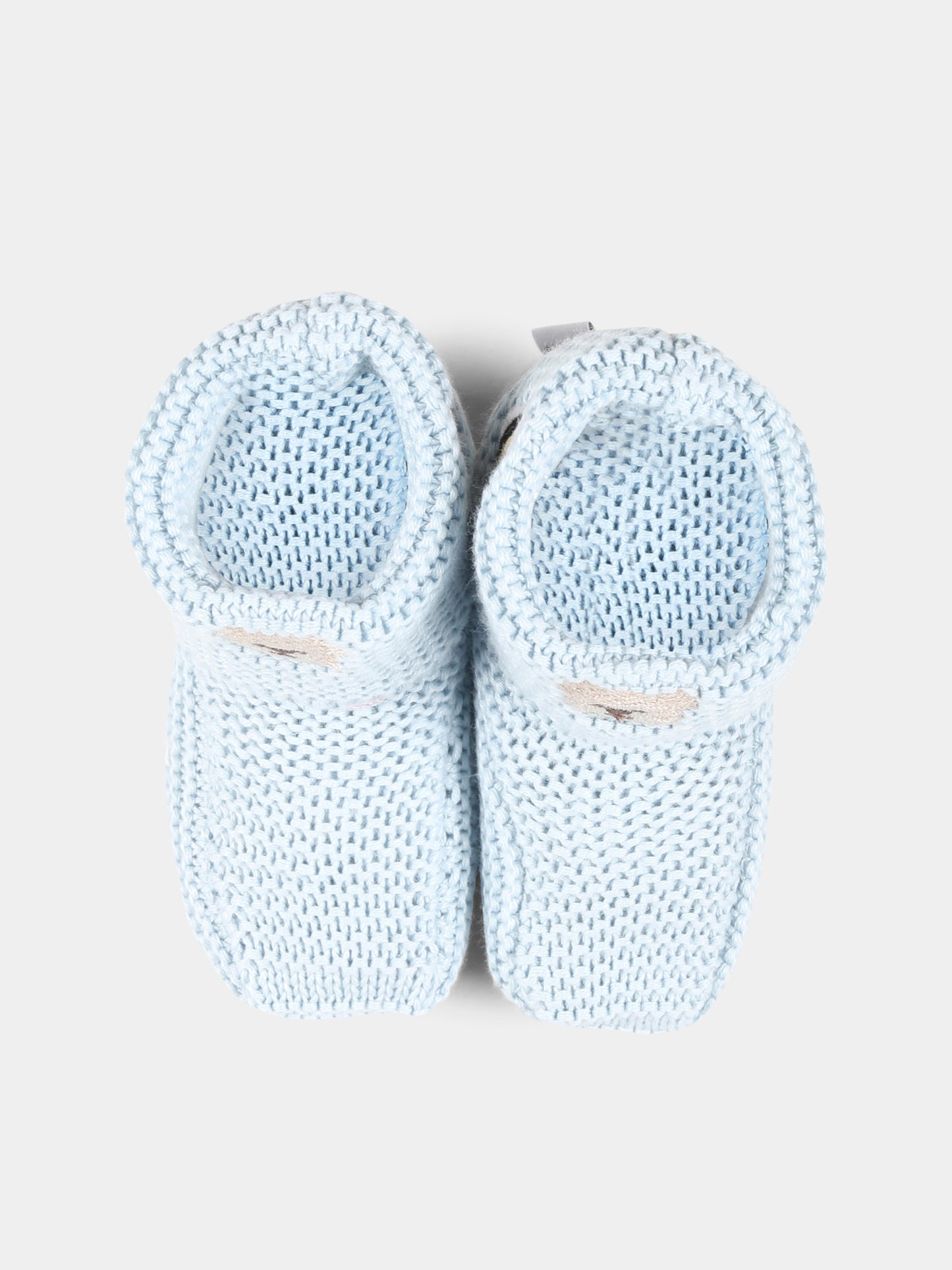 Light blue slippers for baby boy with bees