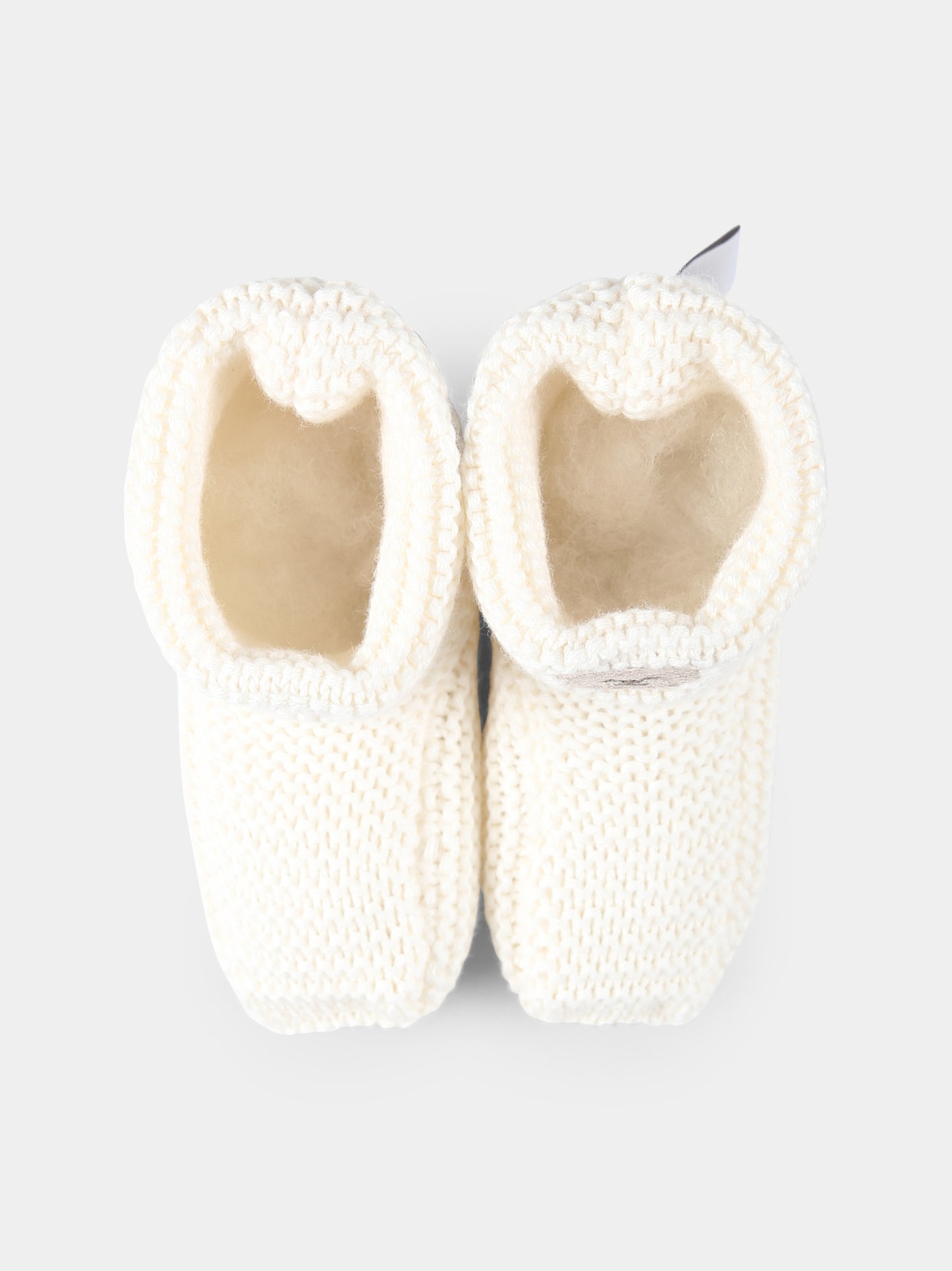 Ivory slippers for babykids with bees