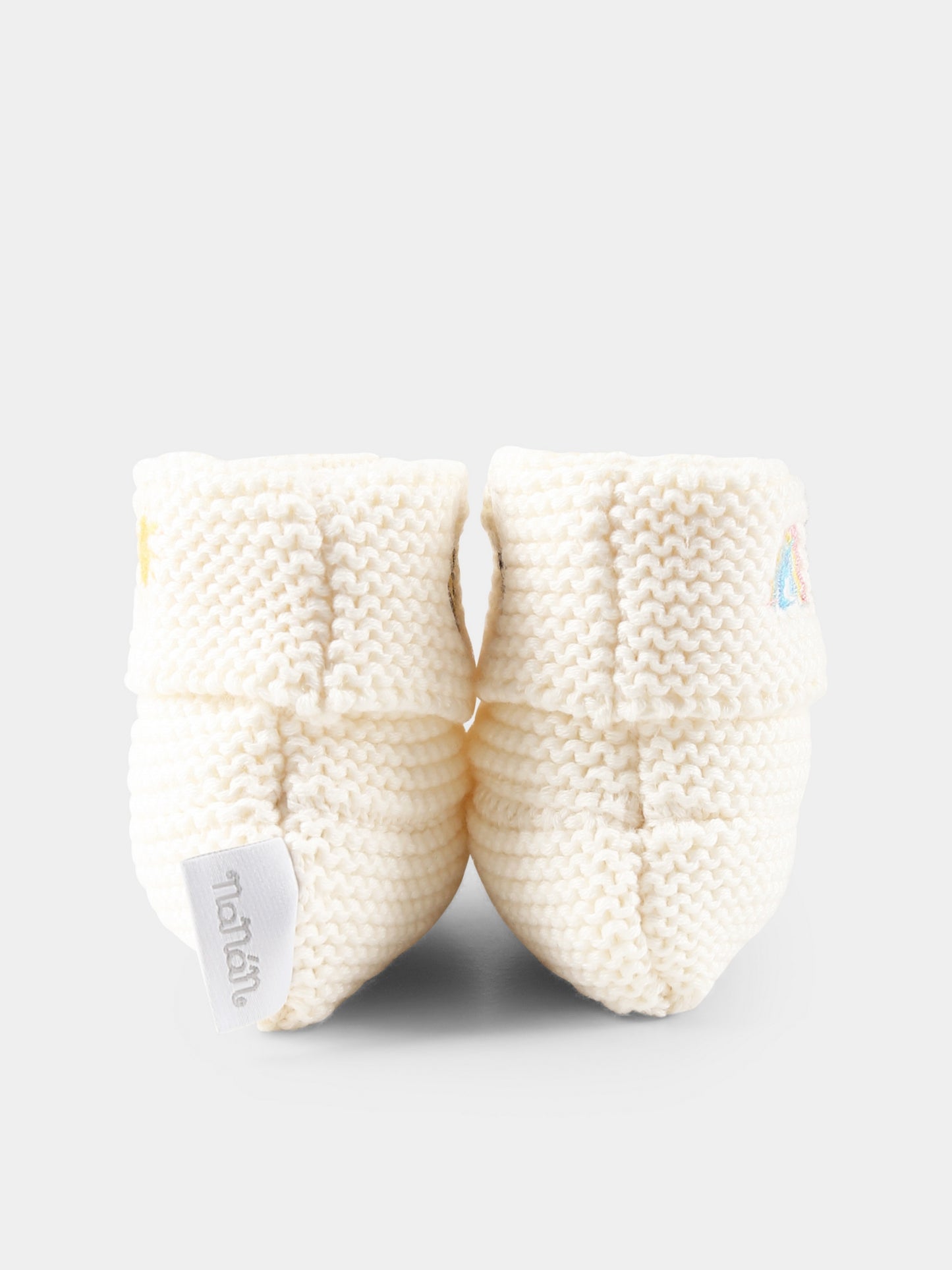 Ivory slippers for babykids with bees