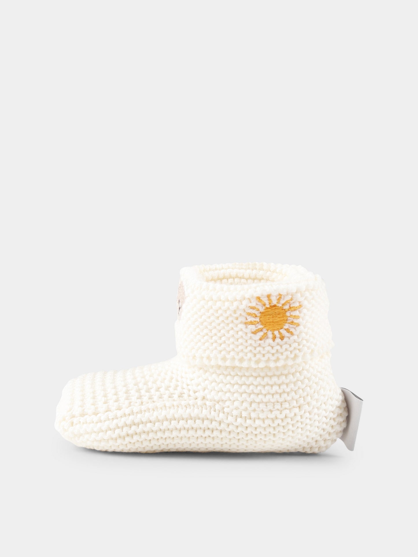 Ivory slippers for babykids with bees