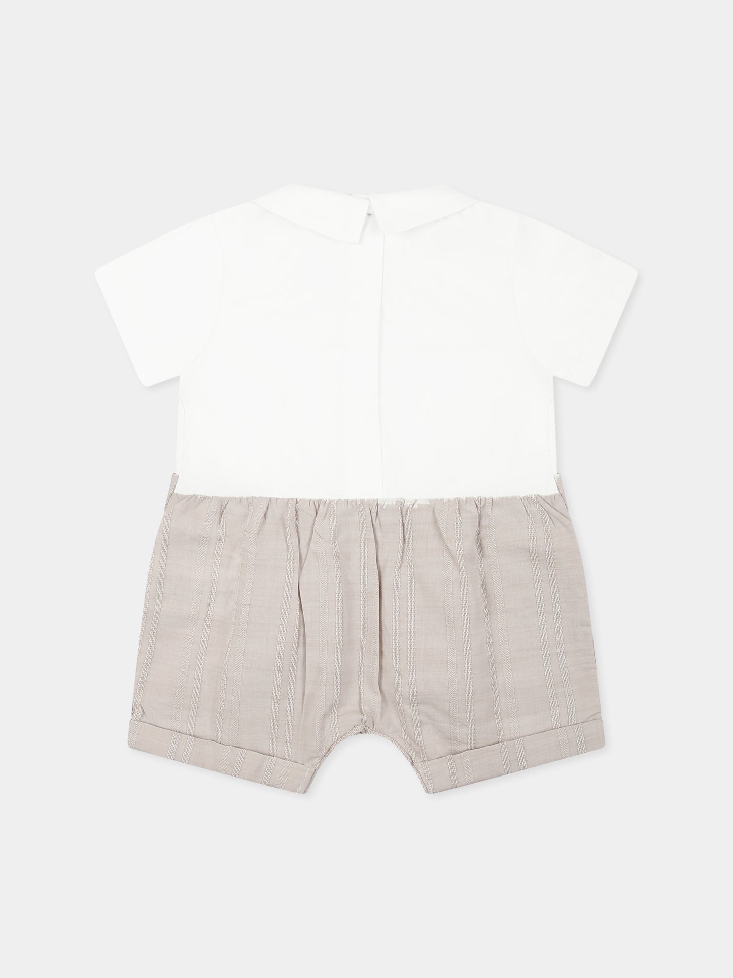 Pagliaccetto beige per neonato con logo,Nanán,E25211BE