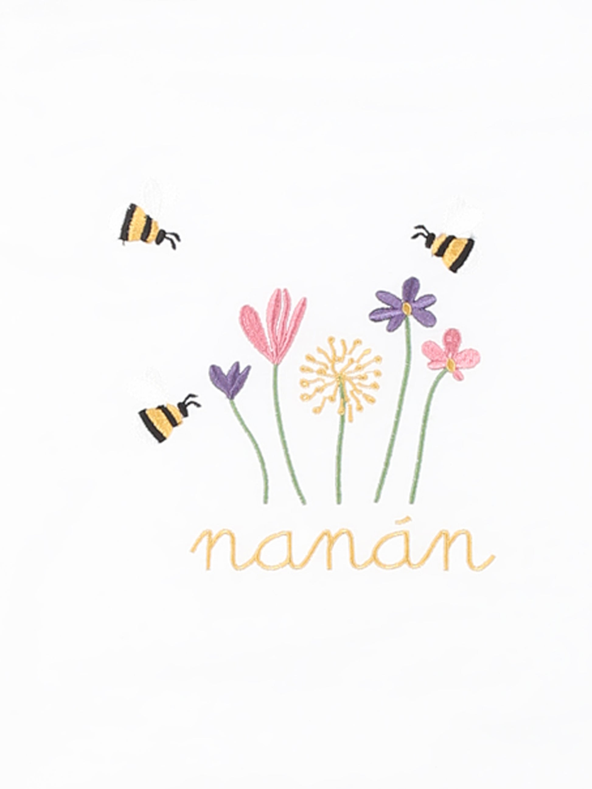 Coperta bianca per neonata con api e fiori,Nanán,E25408B