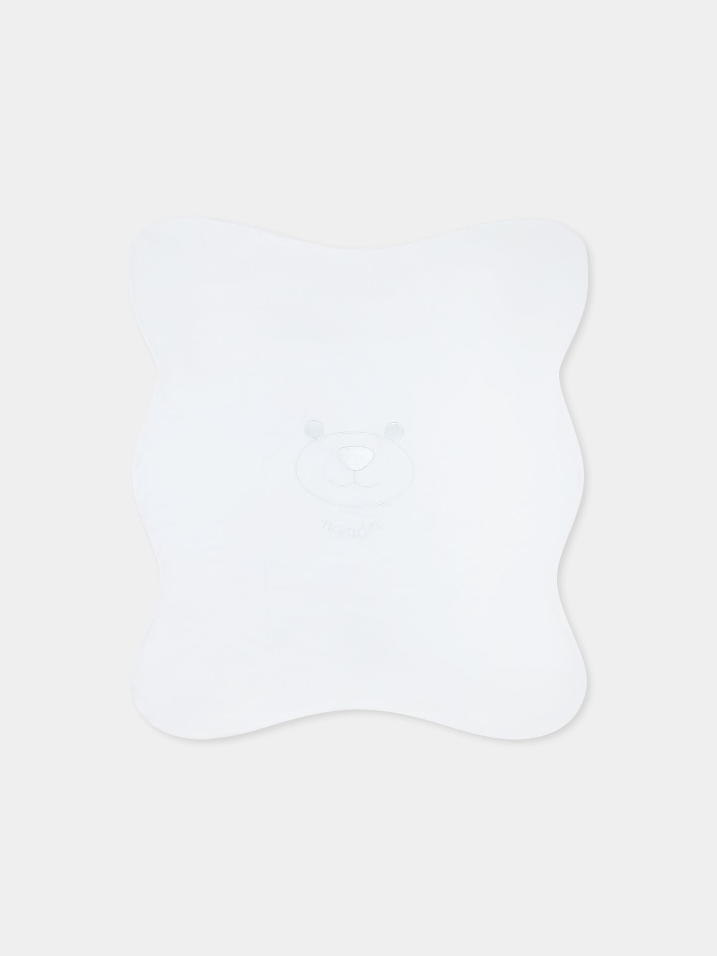 Light blue blanket for baby boy with bear