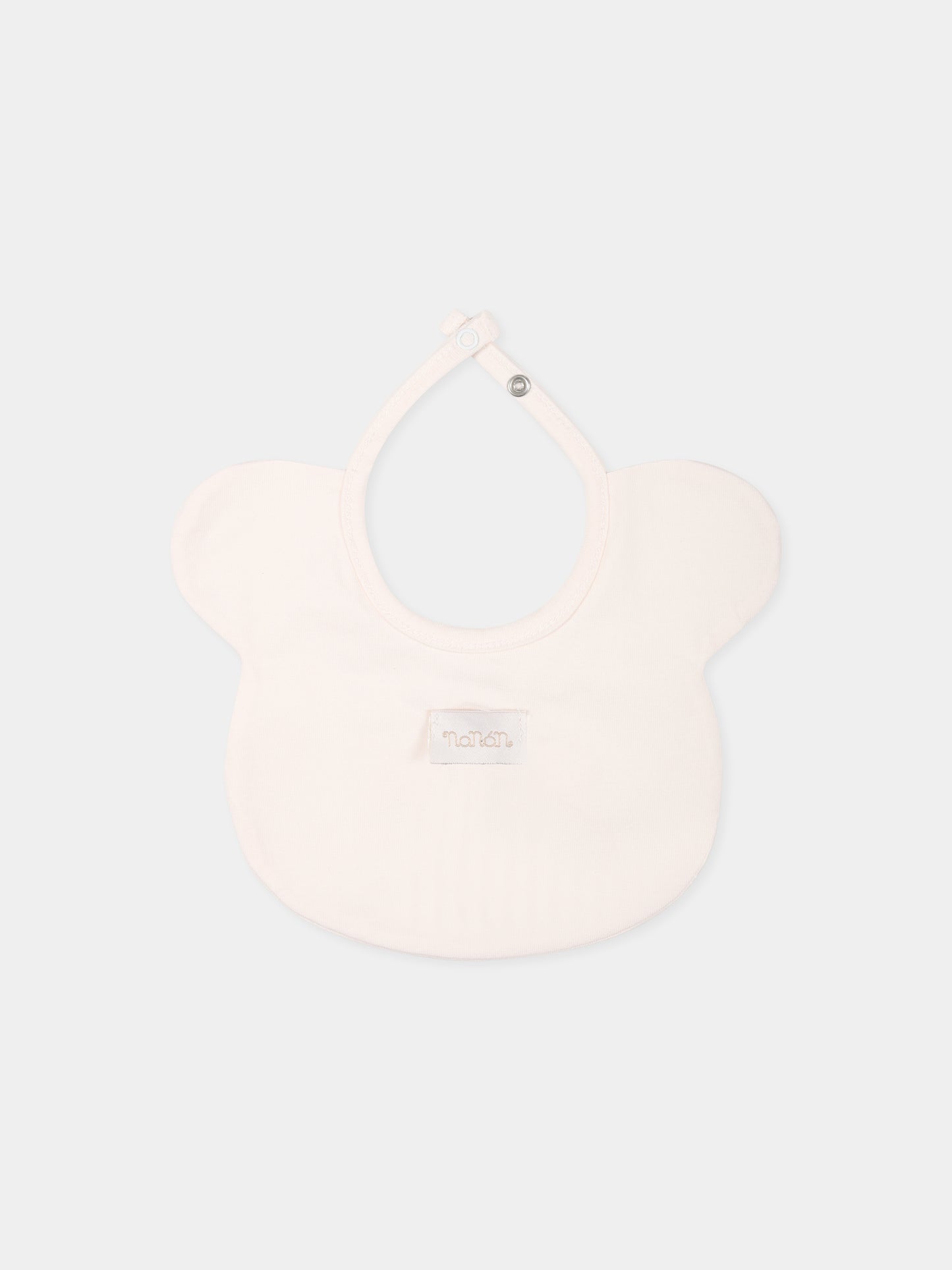 Pink bib for baby girl with bear