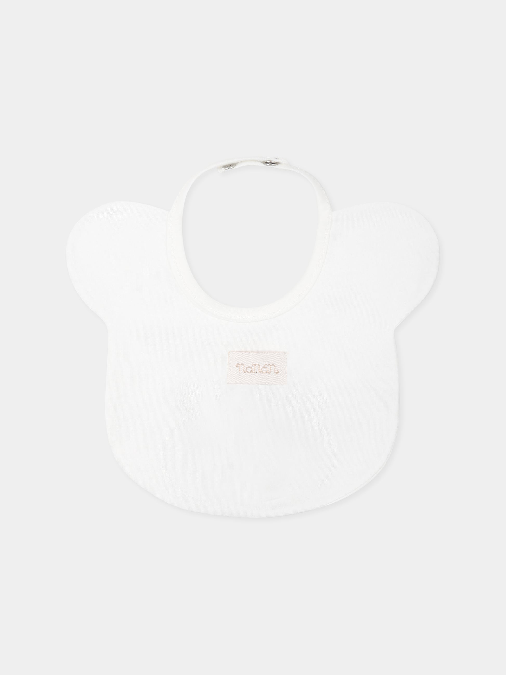 Bavaglino bianco per neonati con orso,Nanán,E25110B