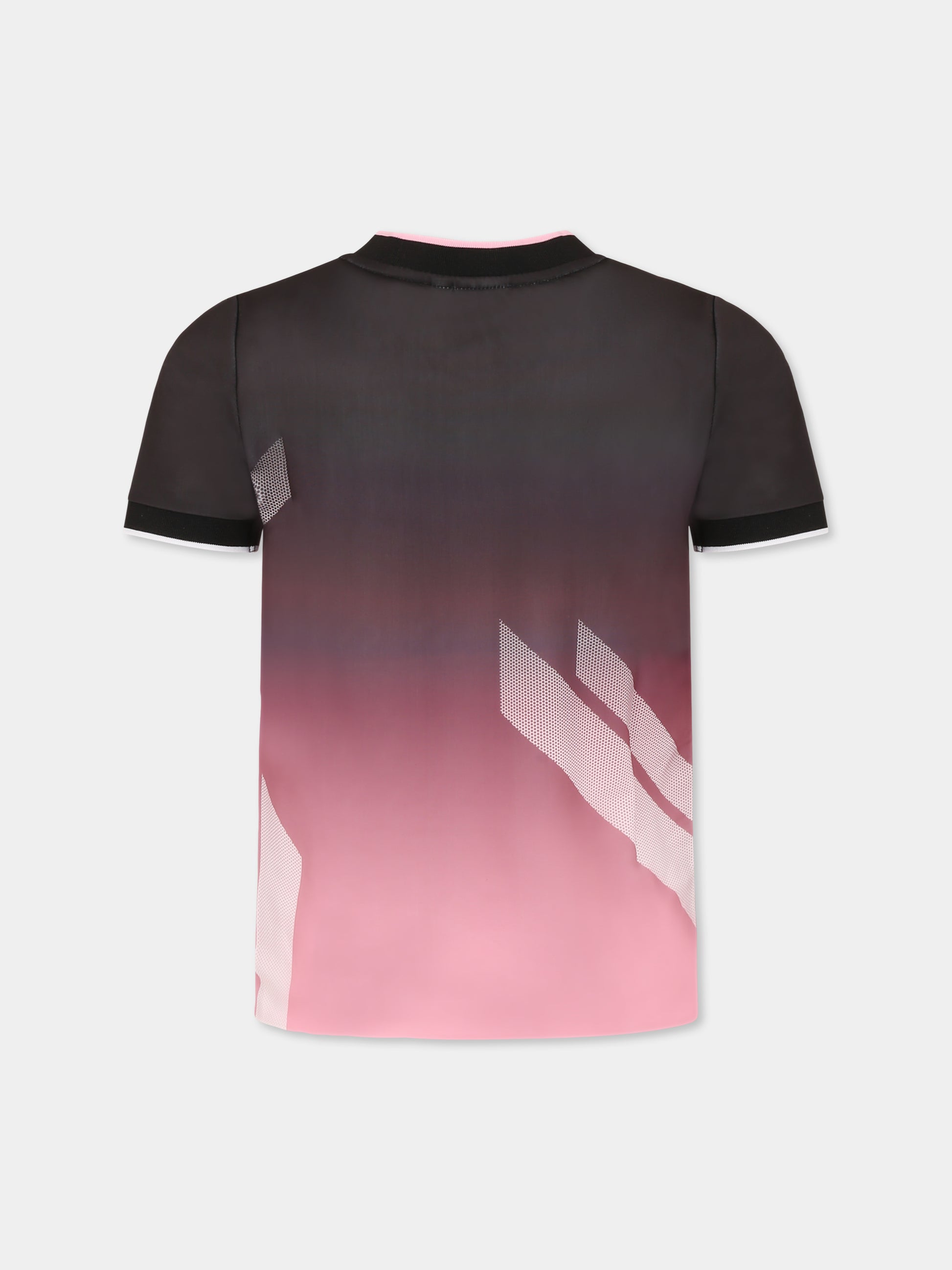 T-shirt nera per bambino con logo,Boss,J52693 09B