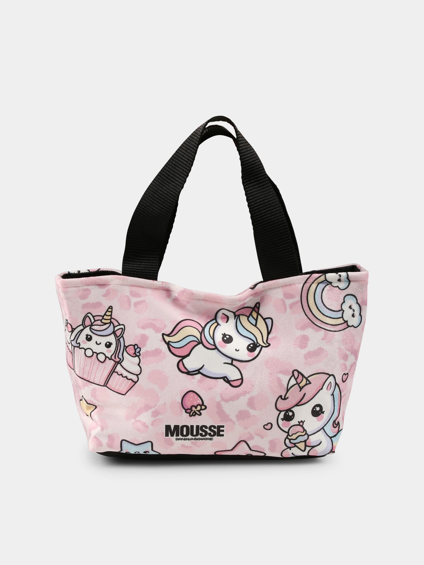 Borsa rosa per bambina con unicorno all over,Mousse Kids,SKLB372