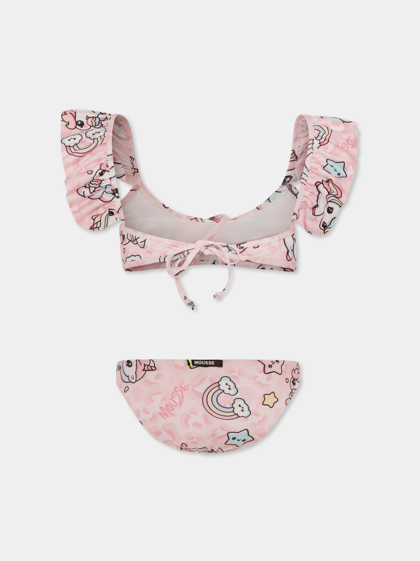 Pink bikini for girl with unicorn