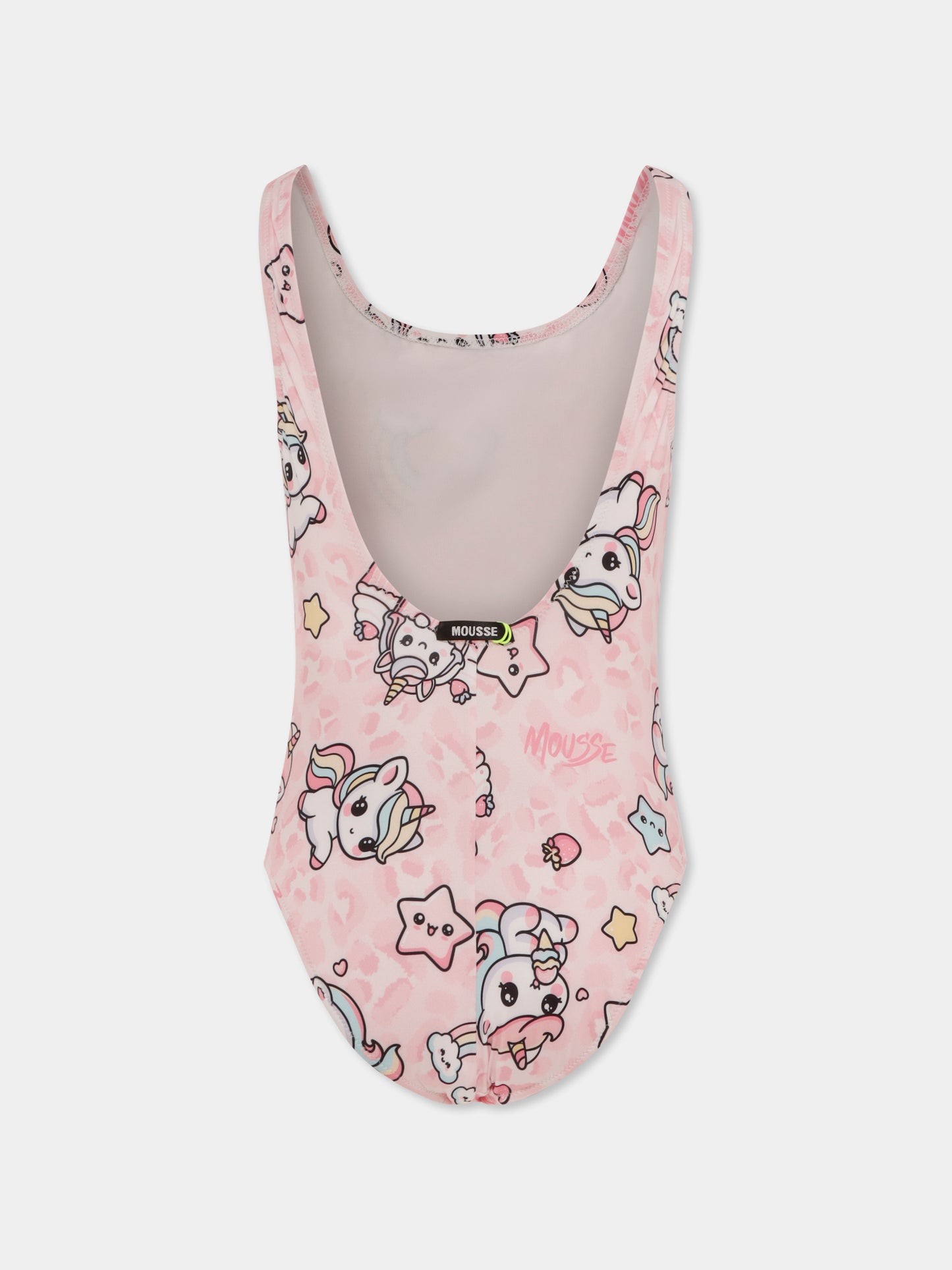 Pink swimsuit for girl with unicorn