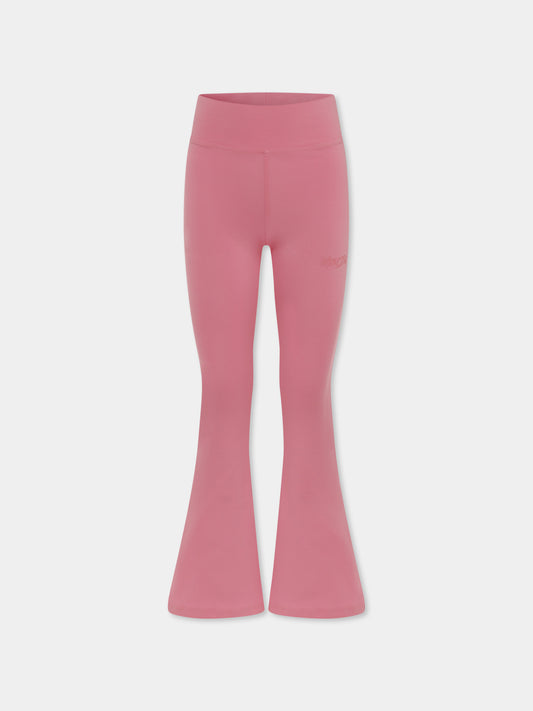 Pink leggings for girl with logo