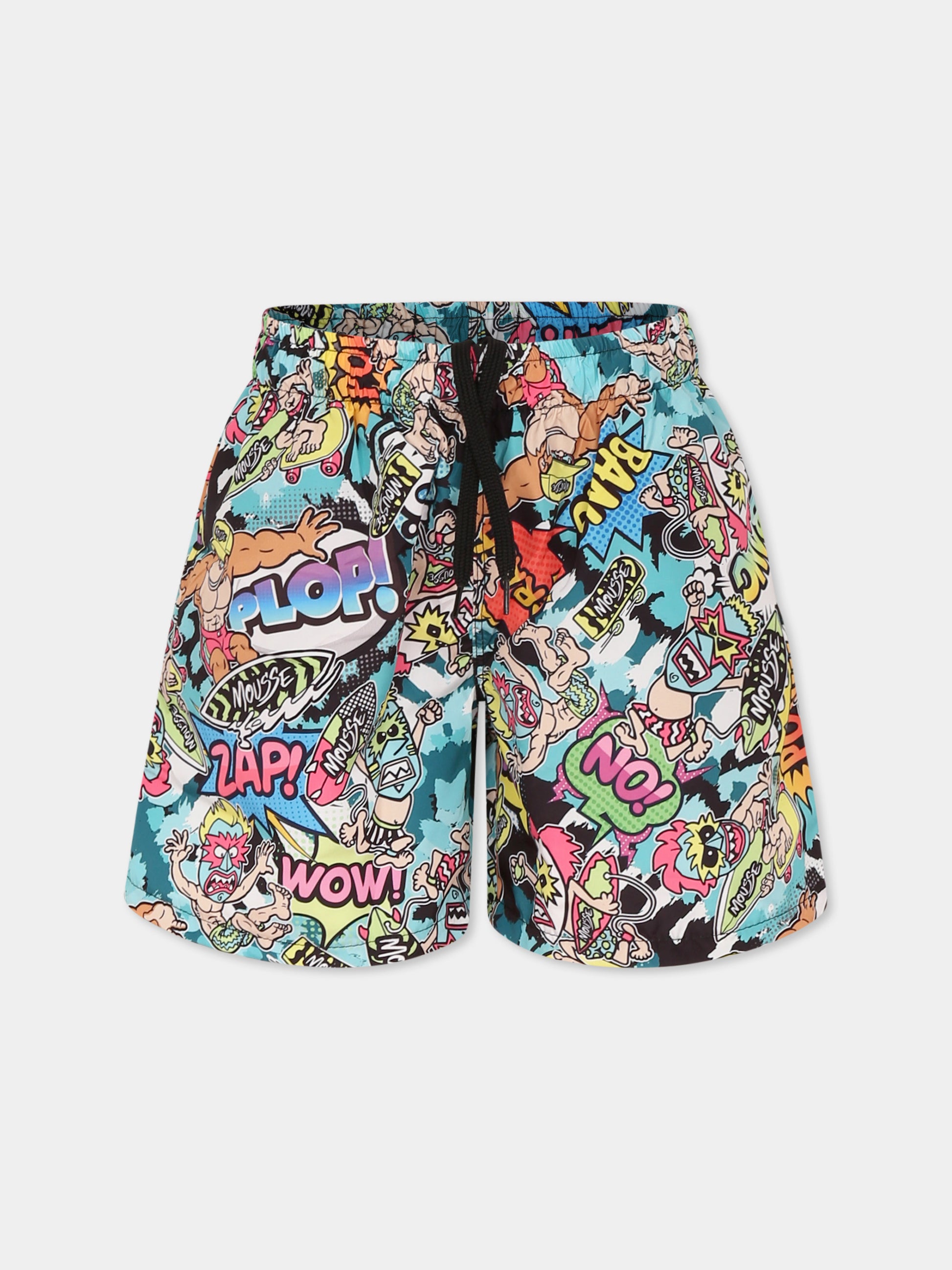 Boxer mare multicolor per bamibno con scimmia e mostri maori,Mousse Kids,SKSB383