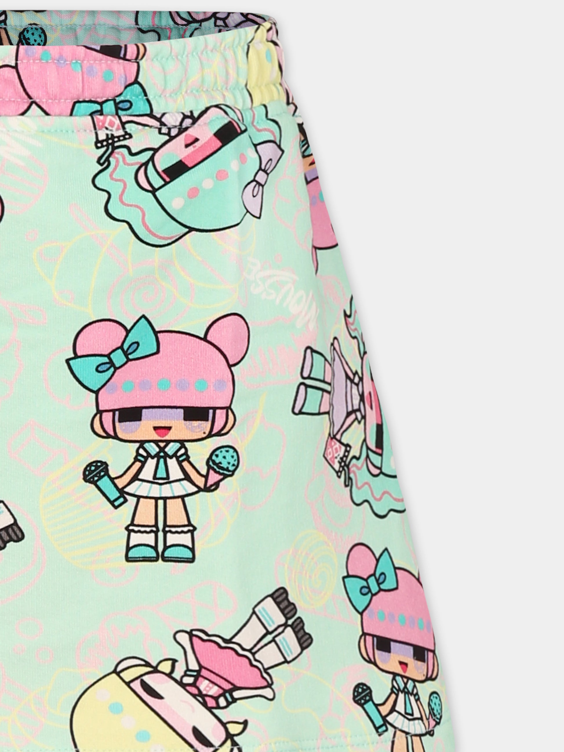 Gonna verde per bambina con bambola,Mousse Kids,SKG374