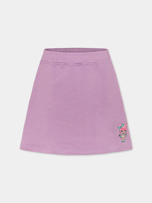 Gonna viola per bambina con bambola,Mousse Kids,SKG374L