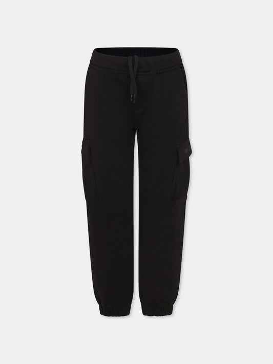 Pantaloni neri per bambino con logo,Mousse Kids,SKPCBL