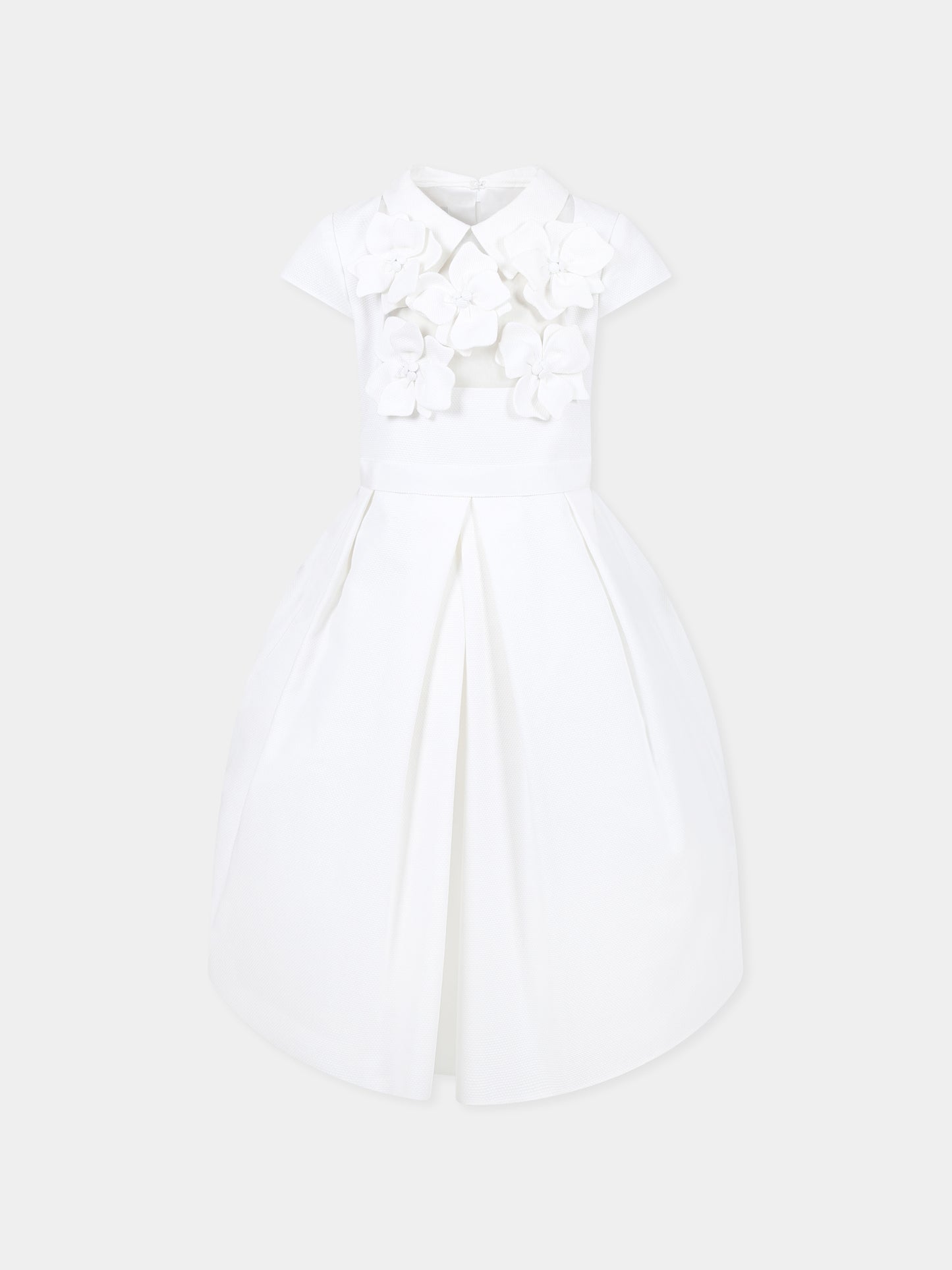Vestito bianco per bambina con fiori,Raffaella,ABITO PANTELLERIA 10