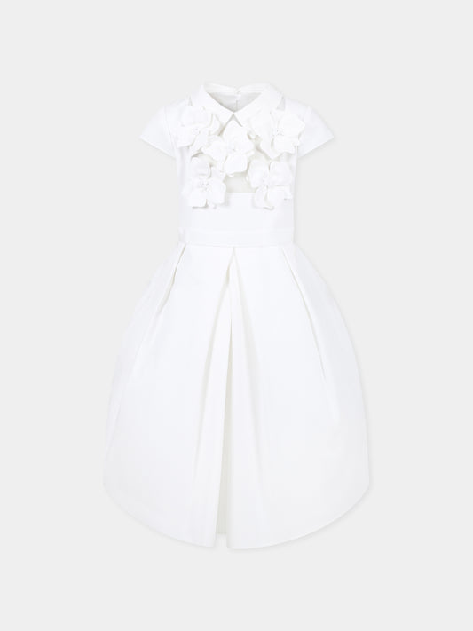 Vestito bianco per bambina con fiori,Raffaella,ABITO PANTELLERIA 10
