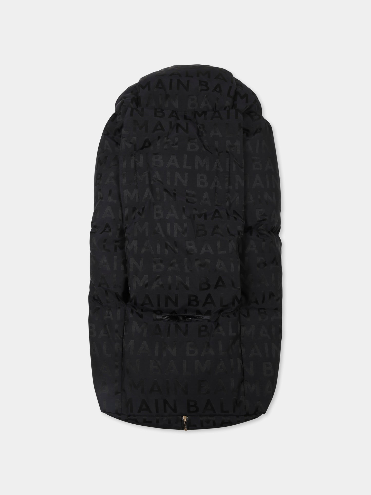 Sacco nanna nero per neonati con logo all over,Balmain Kids,BT0520 B0056 930