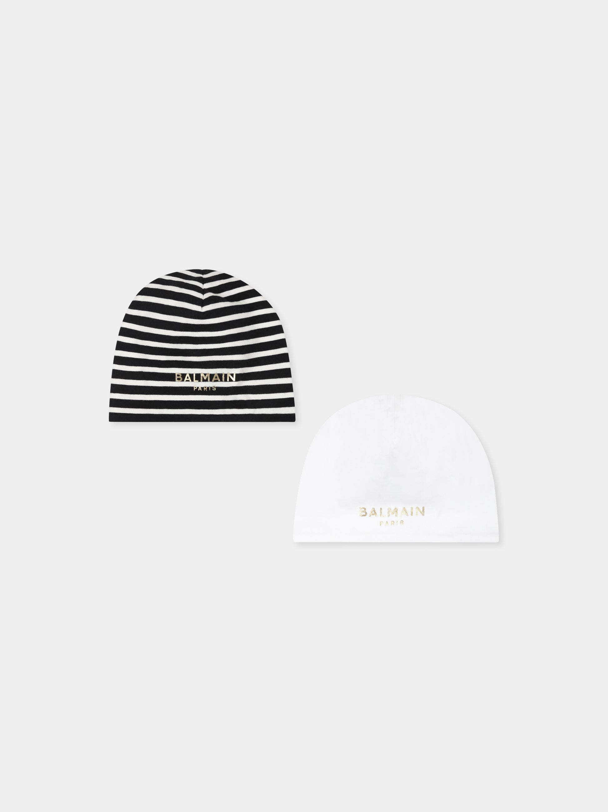 Set cappelli multicolor per neonati con logo,Balmain Kids,BTB590 Z1571 102NE