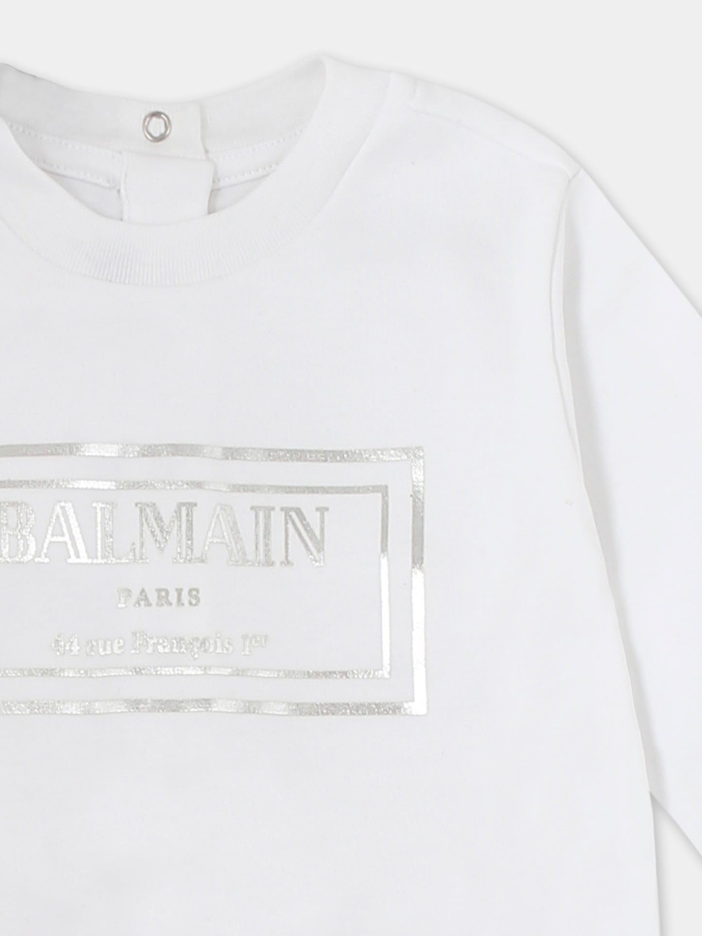 Set tutina bianco per neonati con logo,Balmain Kids,BTB610 Z1763 100AG