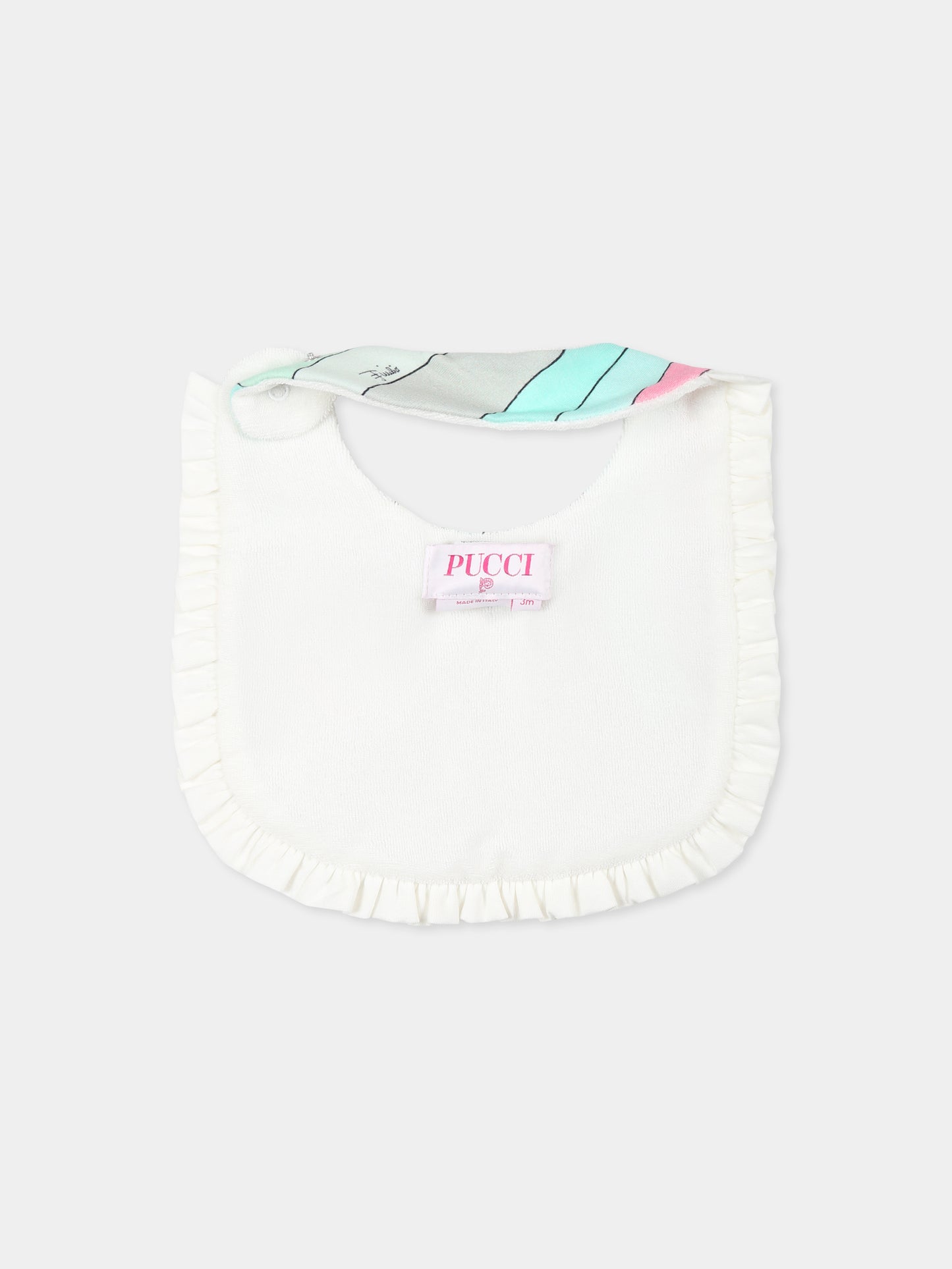 Set bianco per neonata con stampa marmo,Emilio Pucci Junior,PTB030 J0311 631MC