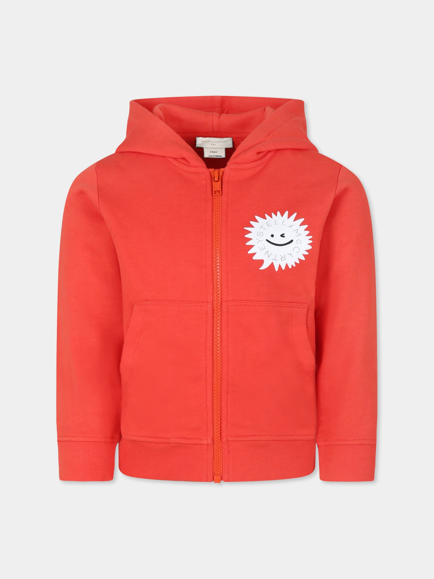 Felpa rossa per bambino con logo,Stella Mccartney Kids,TT4Q80 Z0447 423