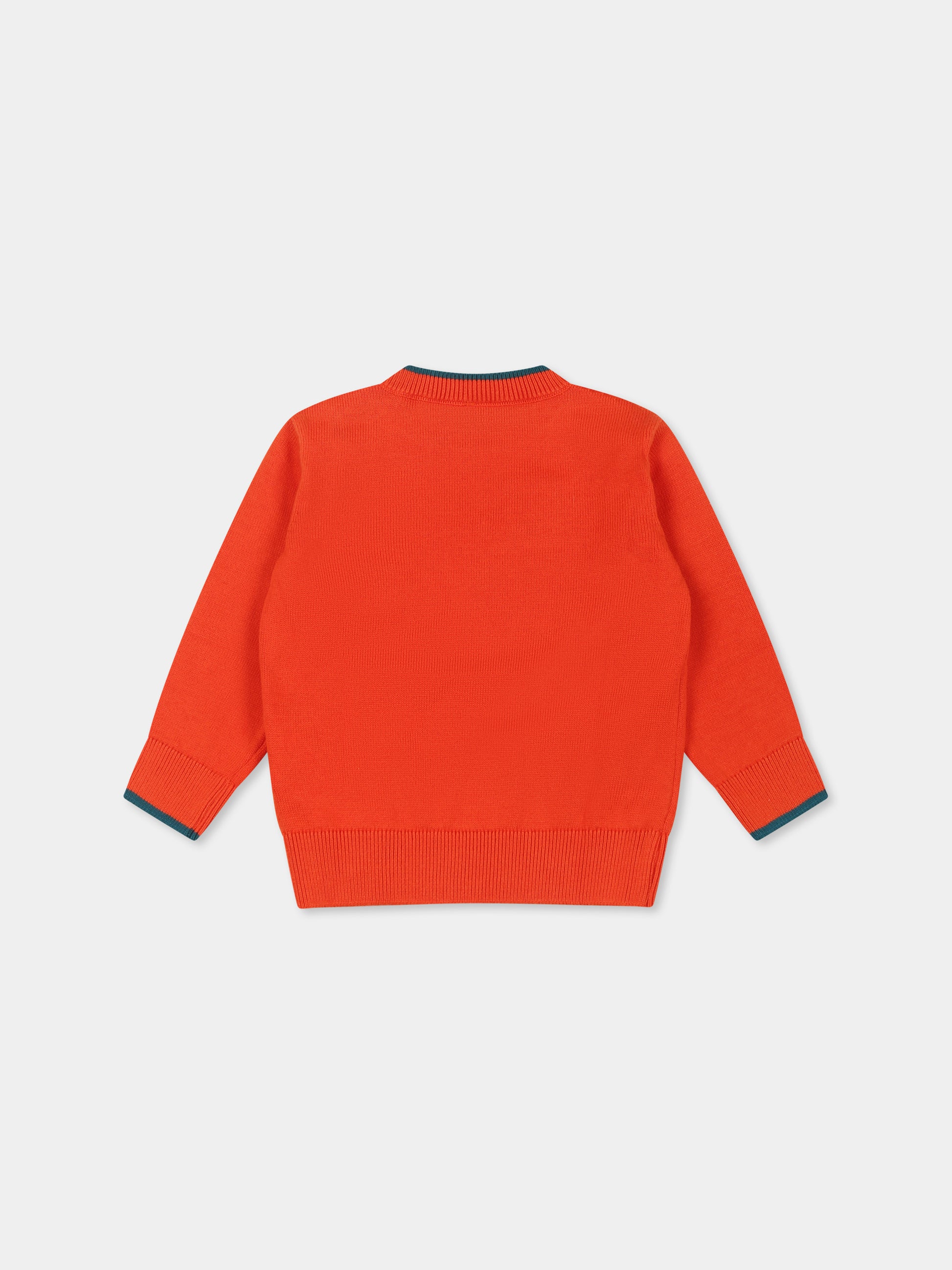 Maglione arancione per neonata con fiori,Stella Mccartney Kids,TT9040 Z1528 437