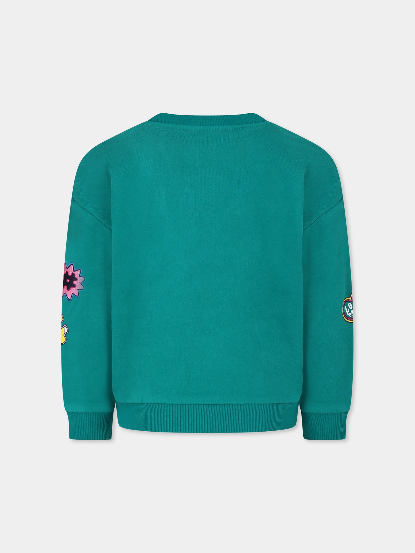 Felpa verde per bambina con ricami e stampe,Marc Jacobs,W15685 714