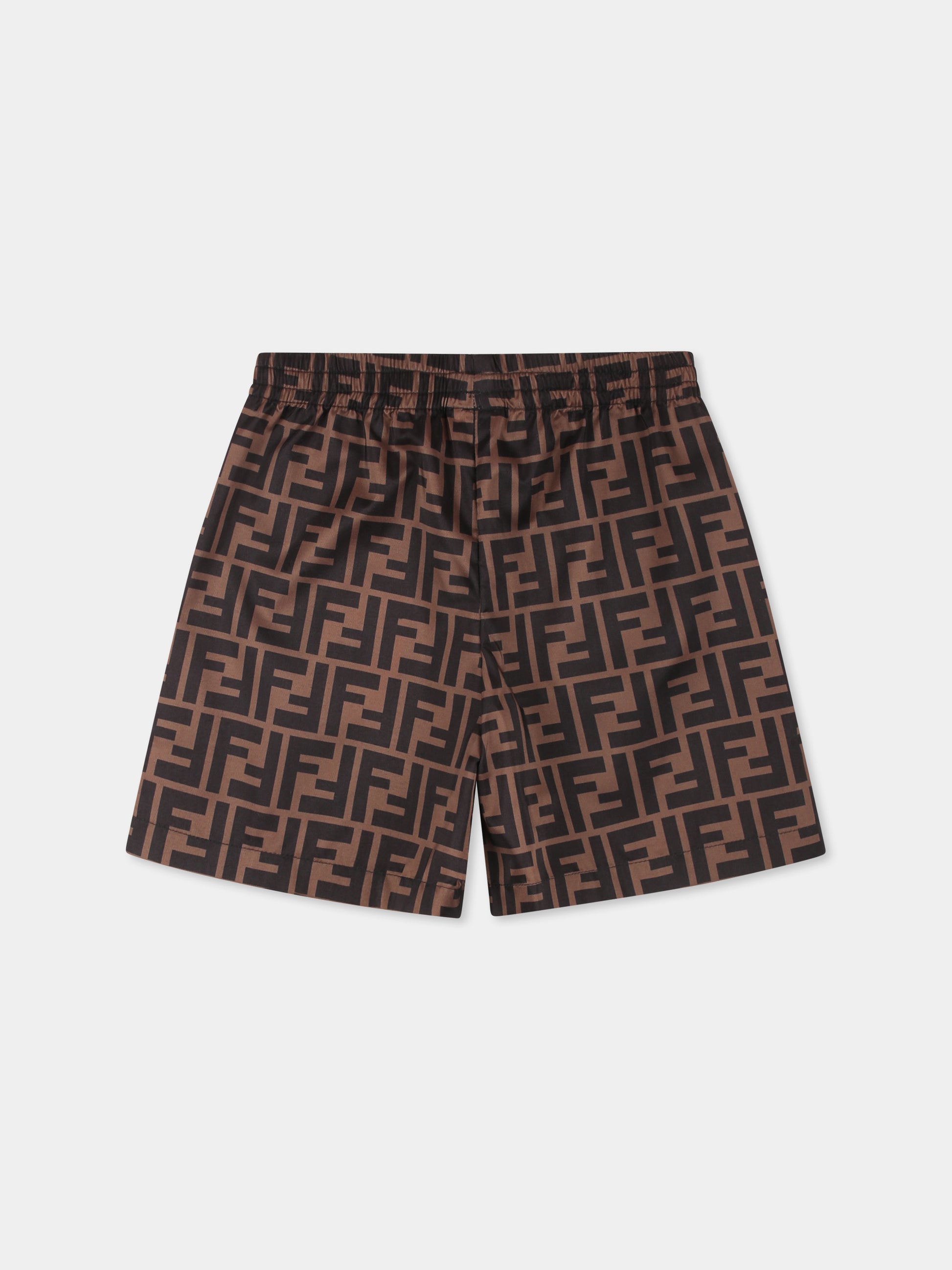 Boxer mare marrone per neonato con FF all over,Fendi Kids,BMM015 AQTX F15B6