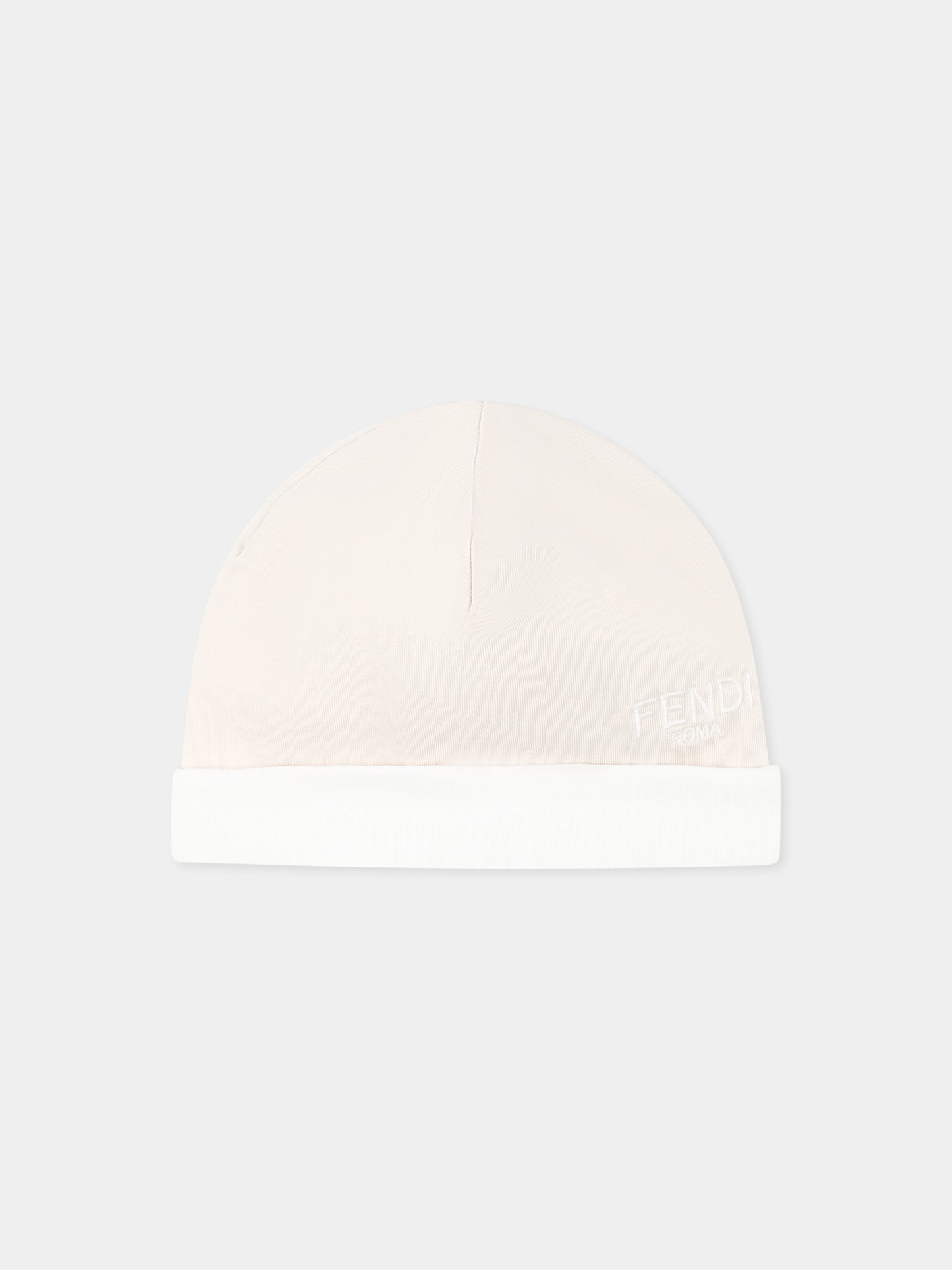 Beige babygrow set for babykids with logo