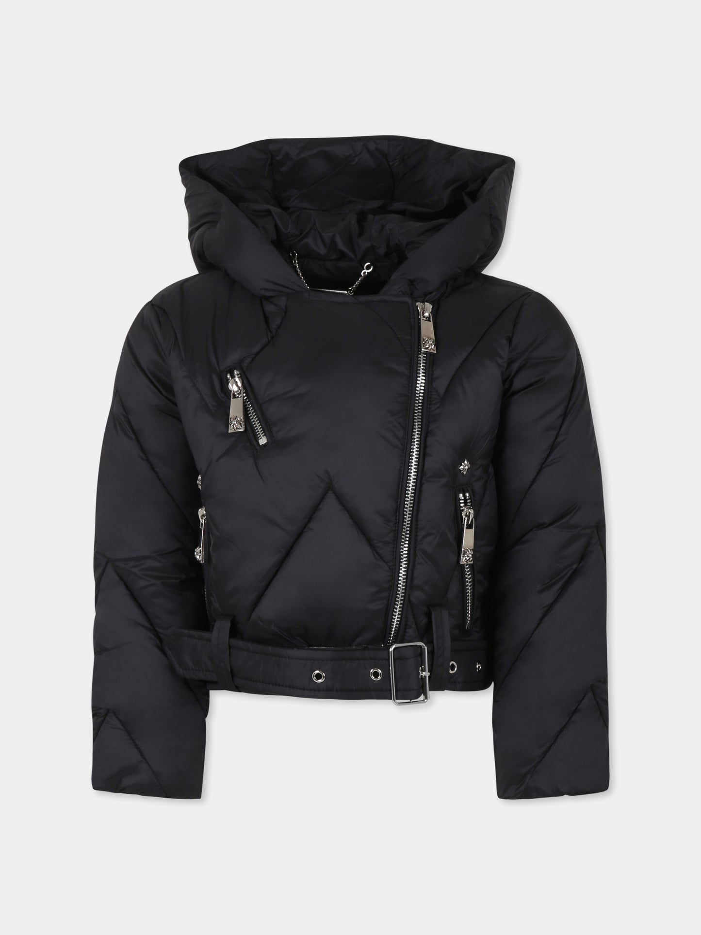 Piumino crop nero per bambina,Richmond,RGA24001PI BLACK