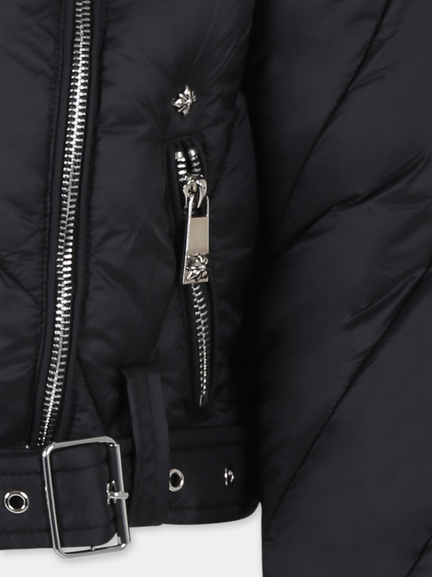 Piumino crop nero per bambina,Richmond,RGA24001PI BLACK