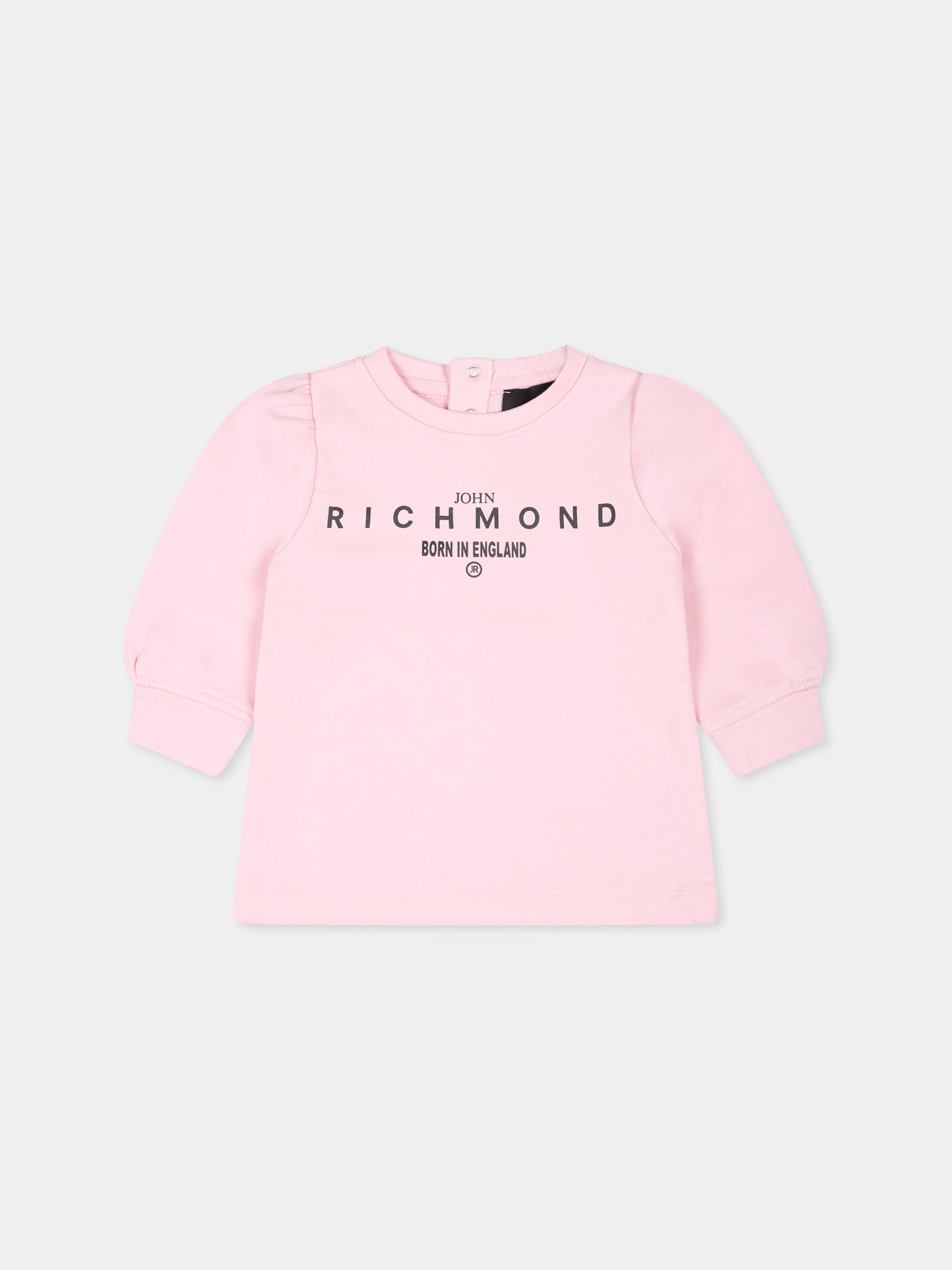 Vestito rosa per neonata con logo,Richmond,RIA24004VE PINK LIGHT