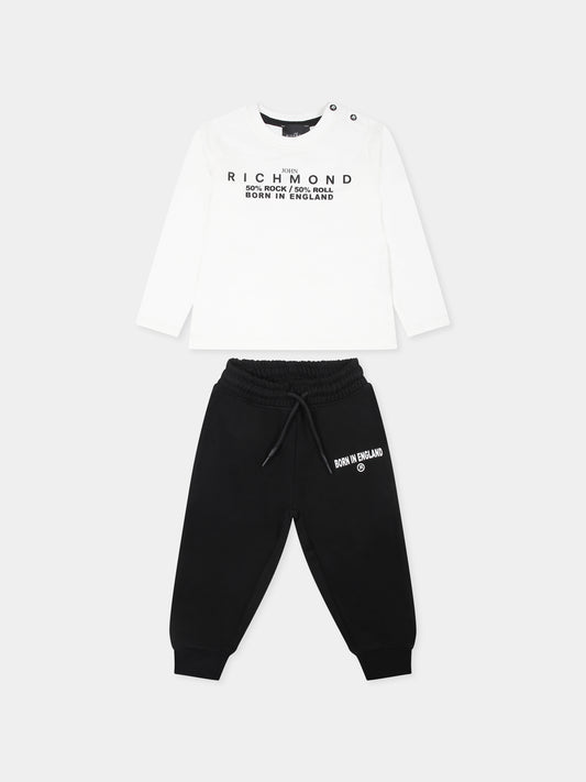 Completo bianco per neonato con logo,Richmond,RIA24075CJ OFF-WHITE