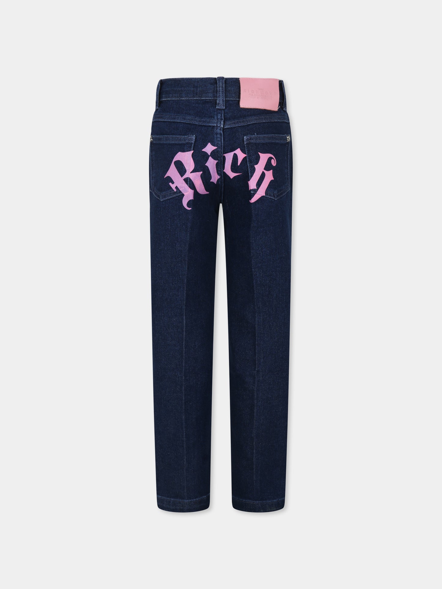 Jeans blu per bambina con logo,Richmond,RGA24130JE DENIM BLUE MEDIUM