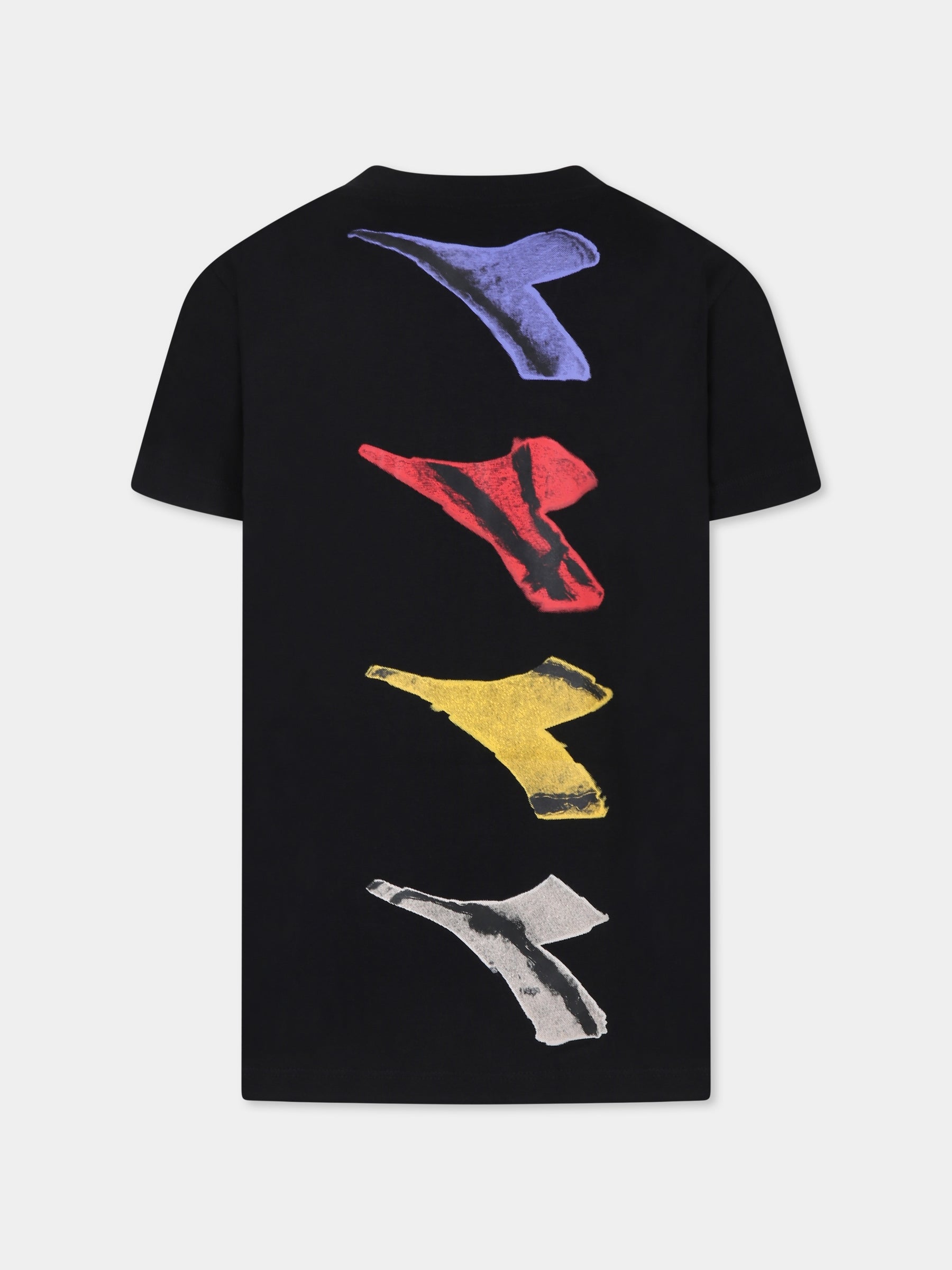 T-shirt nera per bambino con logo,Diadora Kids,F3DIJBTH057 110