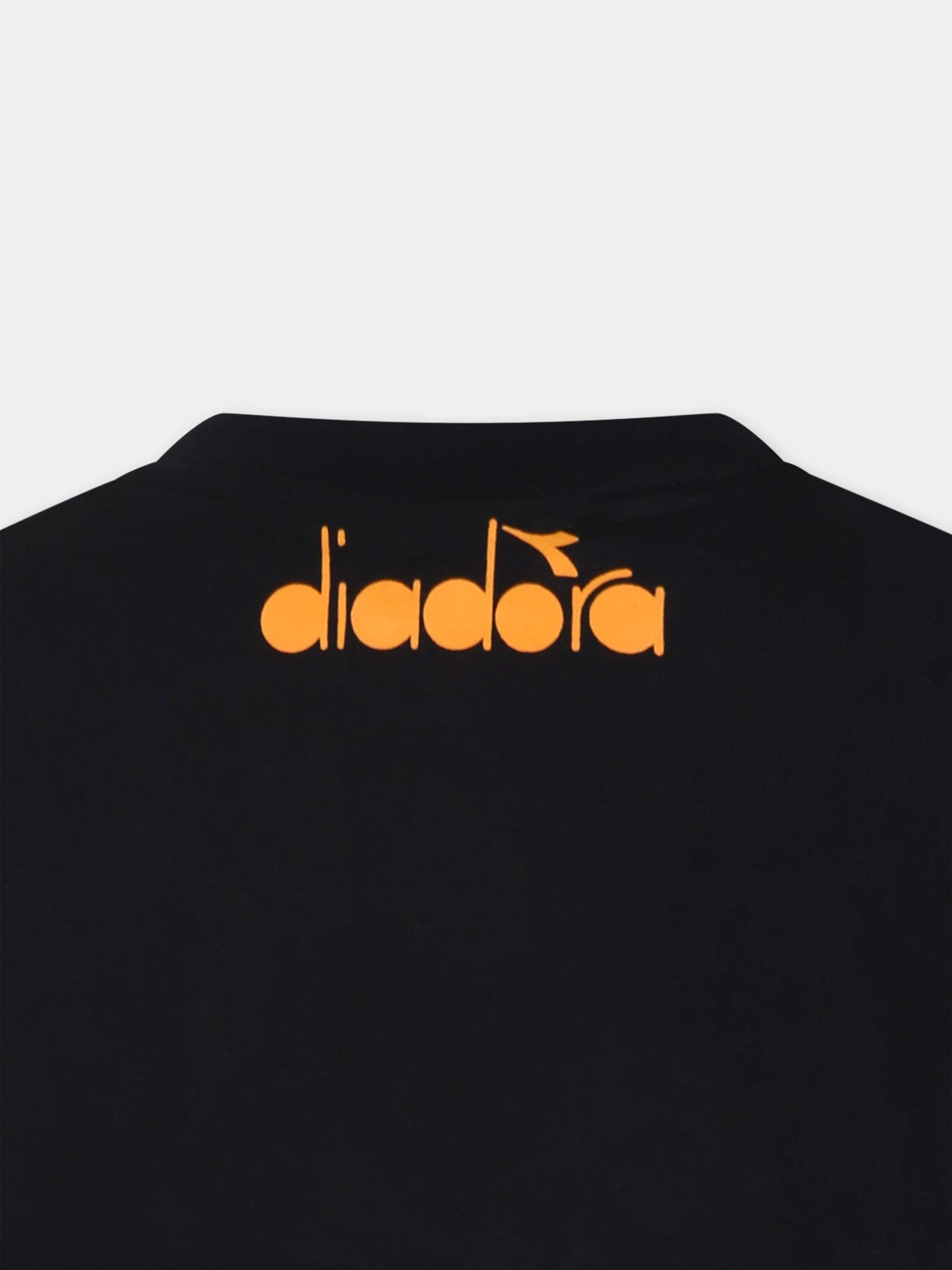 T-shirt nera per bambina con logo e scritta,Diadora Kids,F3DIJGTH091 110