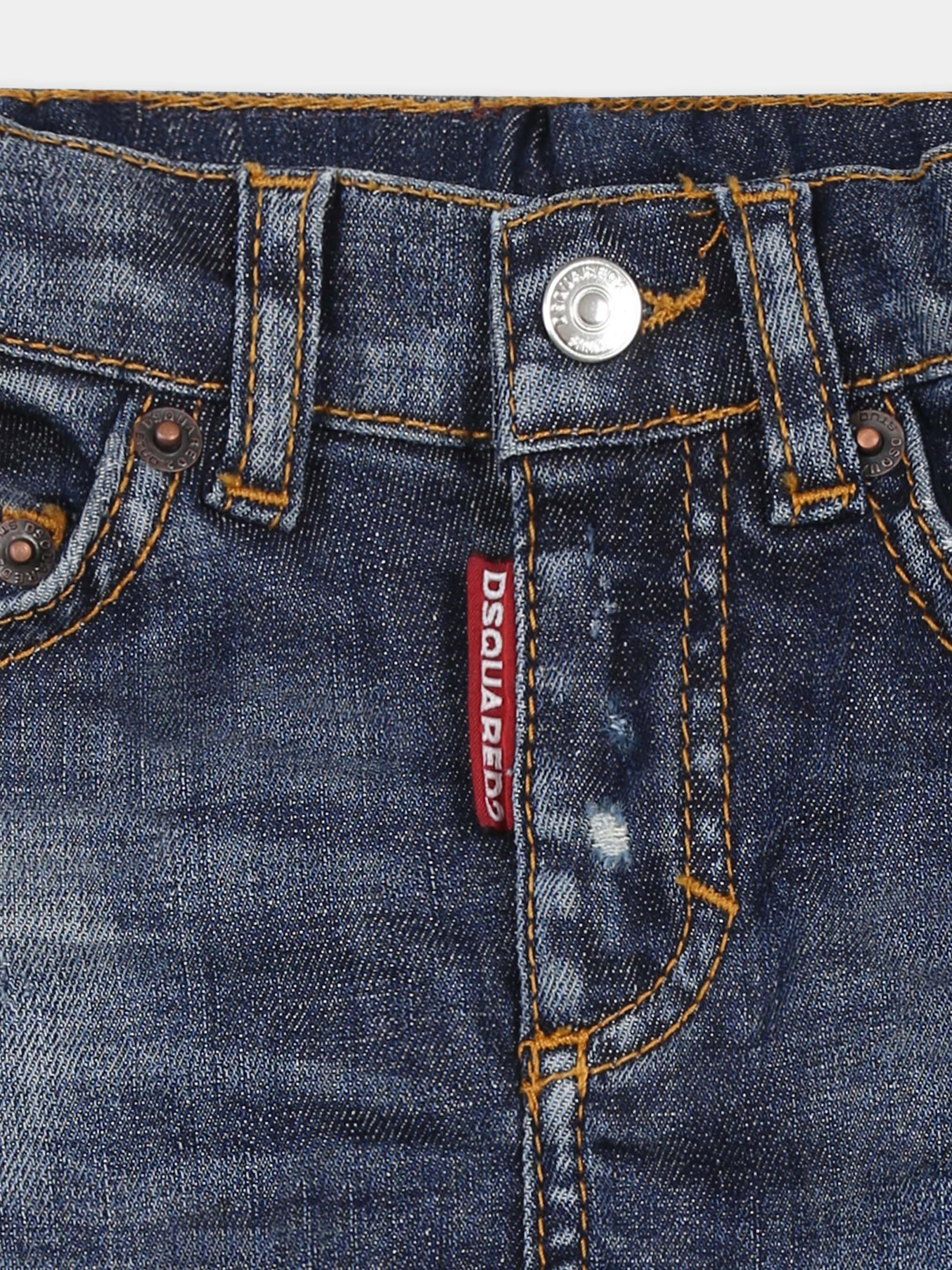 Jeans blu per neonato con logo,Dsquared2,DQ01TC D0A9H DQ01