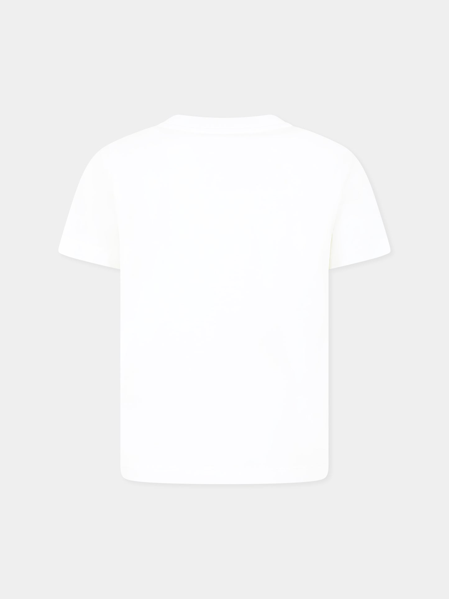 T-shirt bianca per bambina con cuore e logo,Diesel,J02026 KYAR1 K100