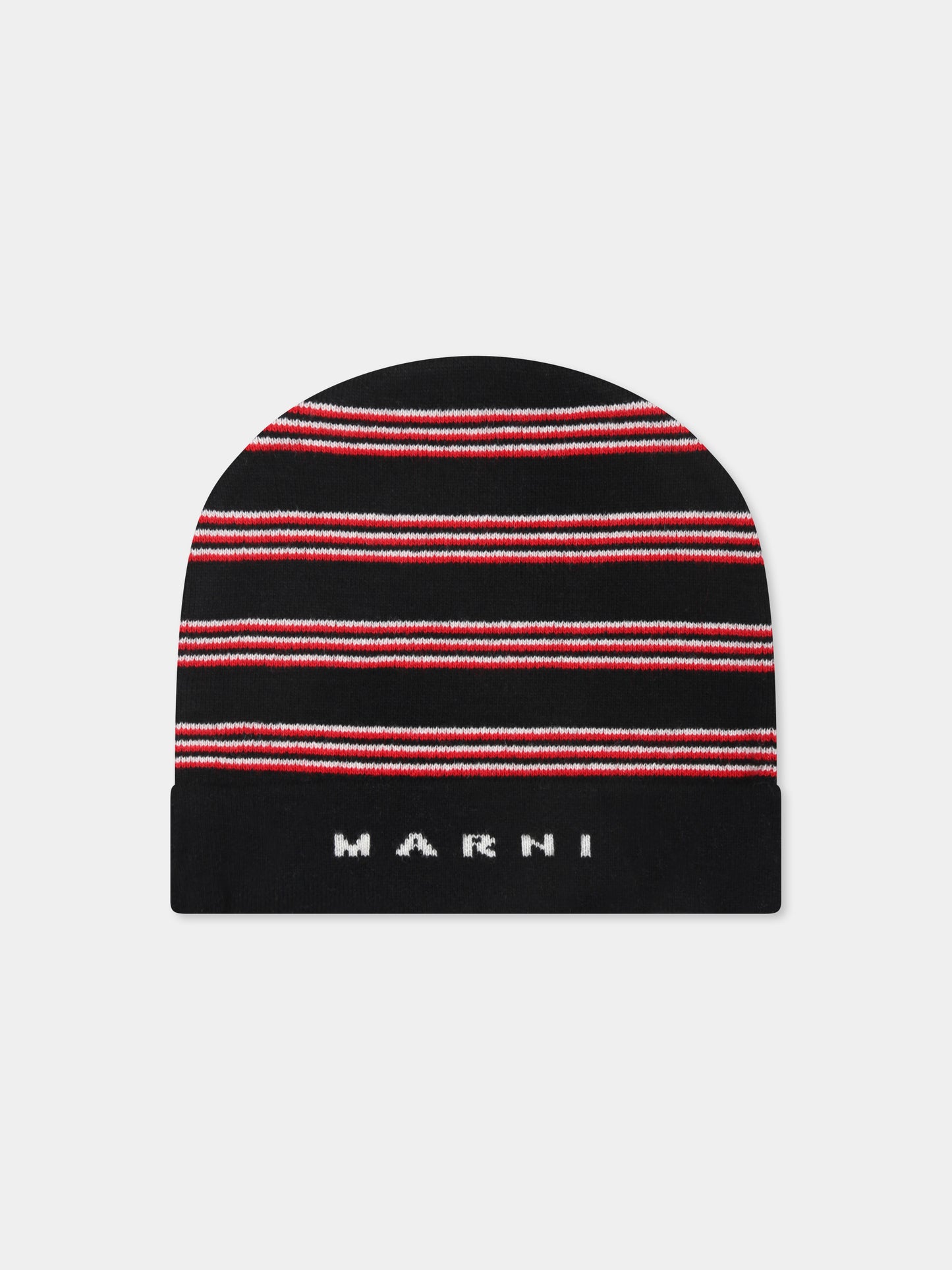 Berretto nero per bambini con logo,Marni Kids,M01238 M00SZ MF32U 0M900