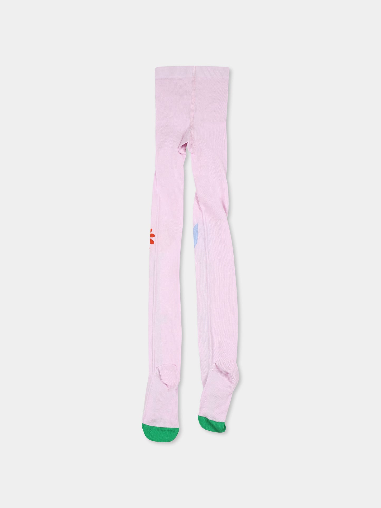 Collant rosa per bambina con fiori,Stella Mccartney Kids,TV0A10 Z0794 540