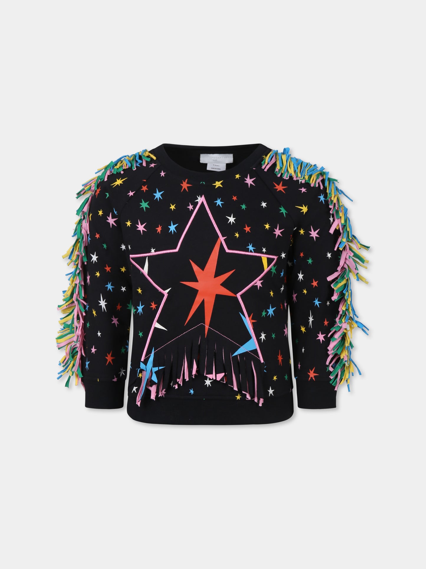 Black sweatshirt for girl with stars