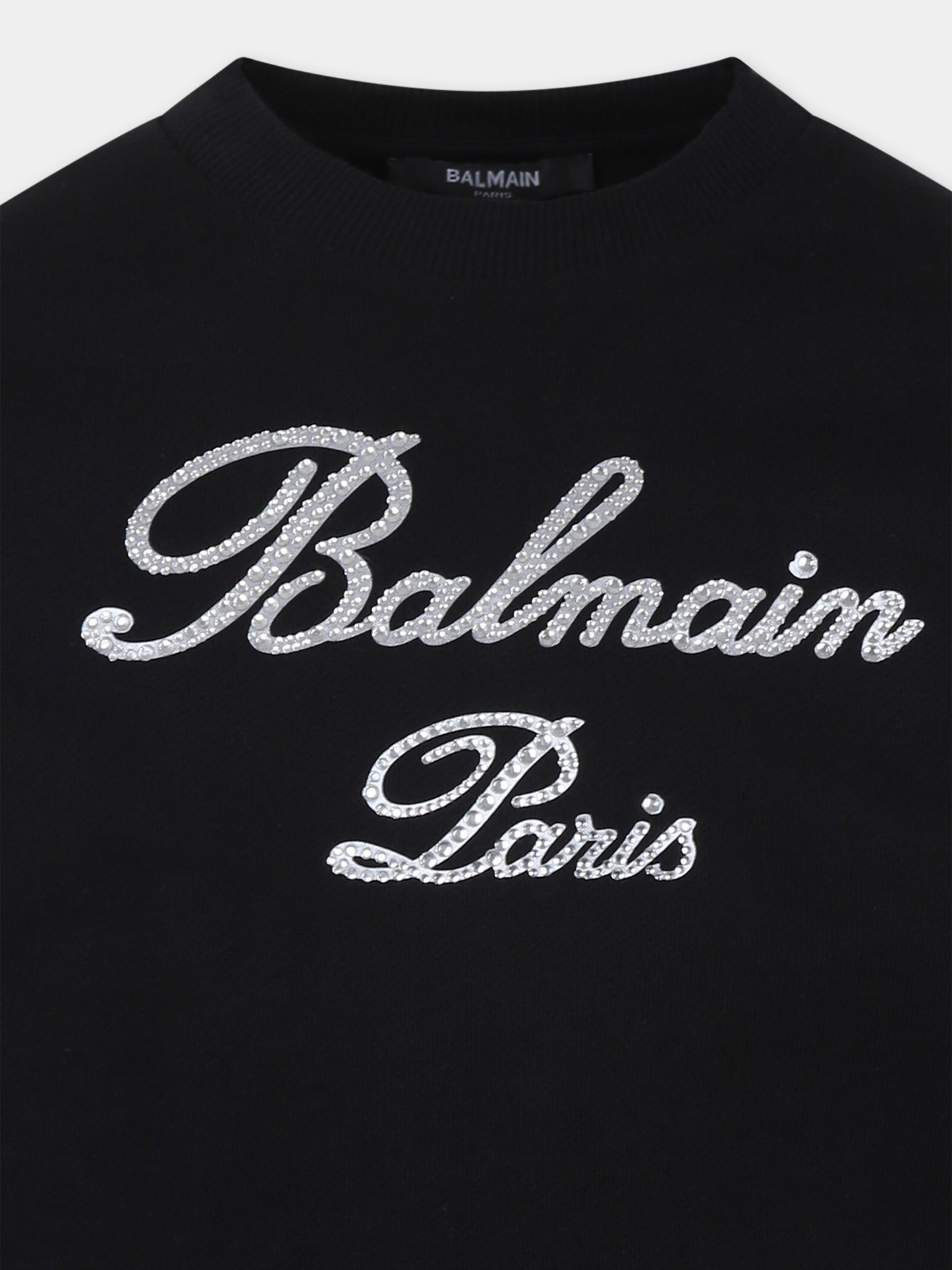 Black sweatshirt for girl with logo