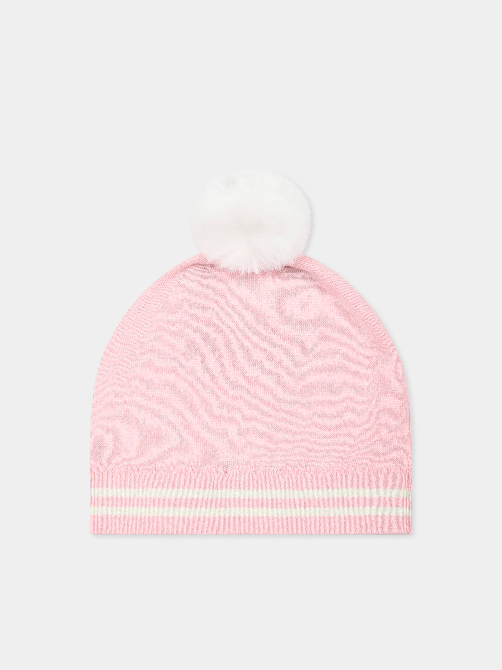 Berretto rosa per bambina con Teddy Bear,Moschino Kids,HUX02K LHE43 50209