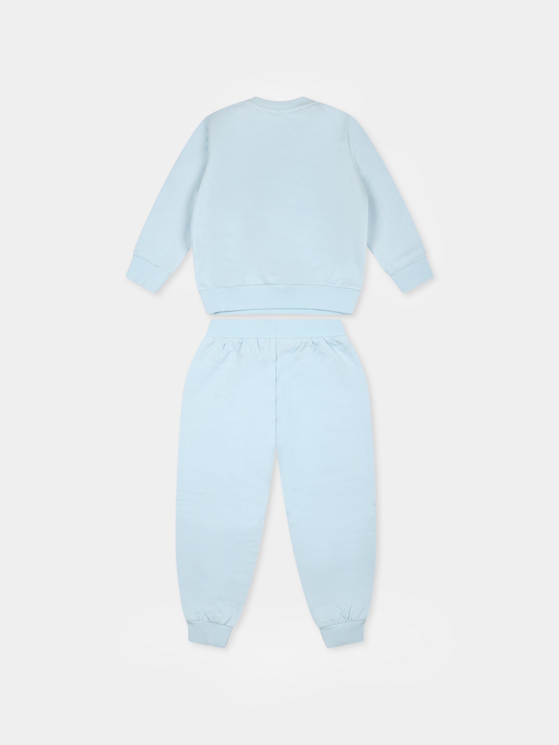 Completo celeste per neonati con due Teddy Bears,Moschino Kids,M6K02P LCA14 40304