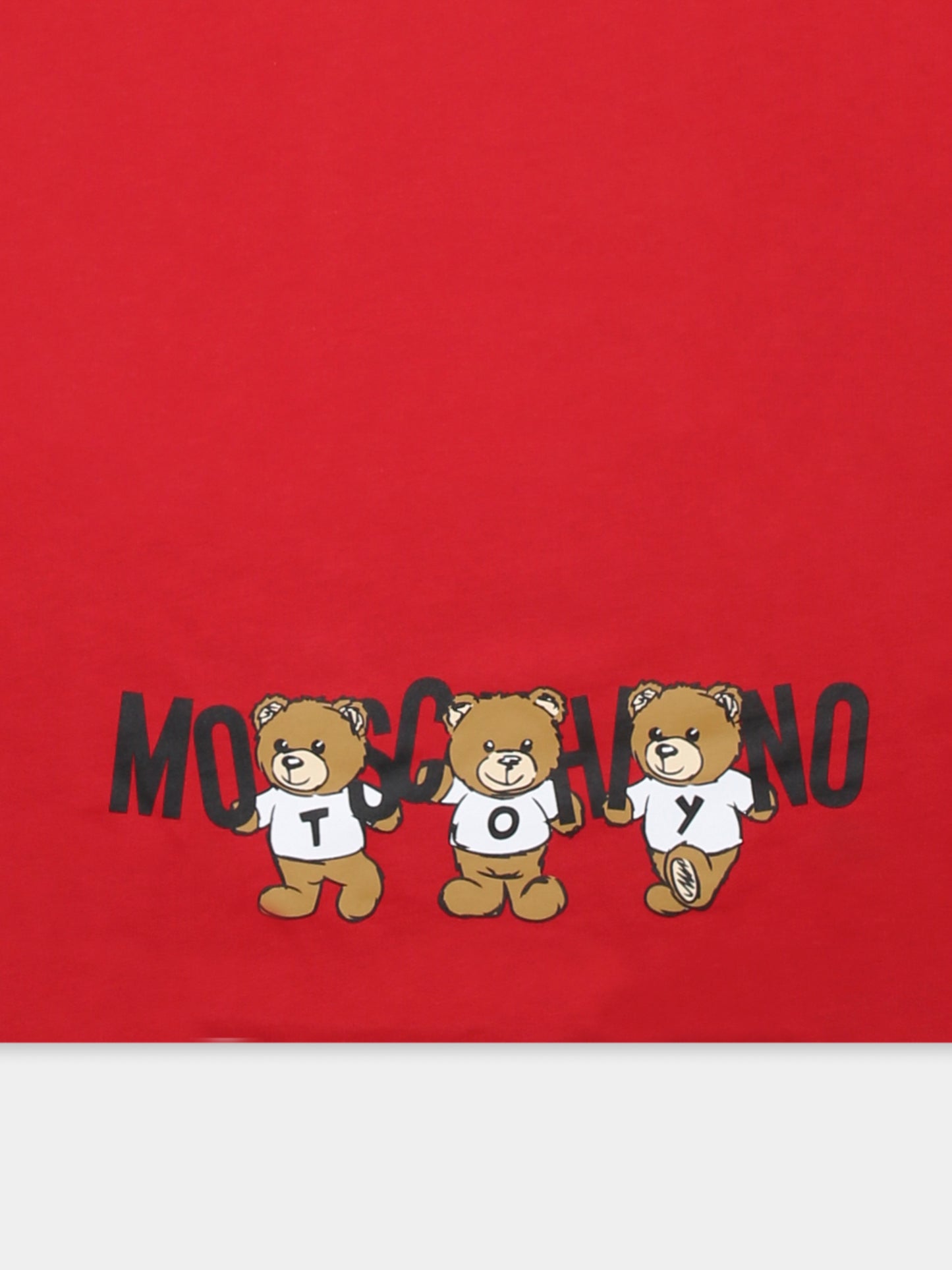 Coperta rossa per neonati con Teddy Bears,Moschino Kids,MUB00F LCA40 50307