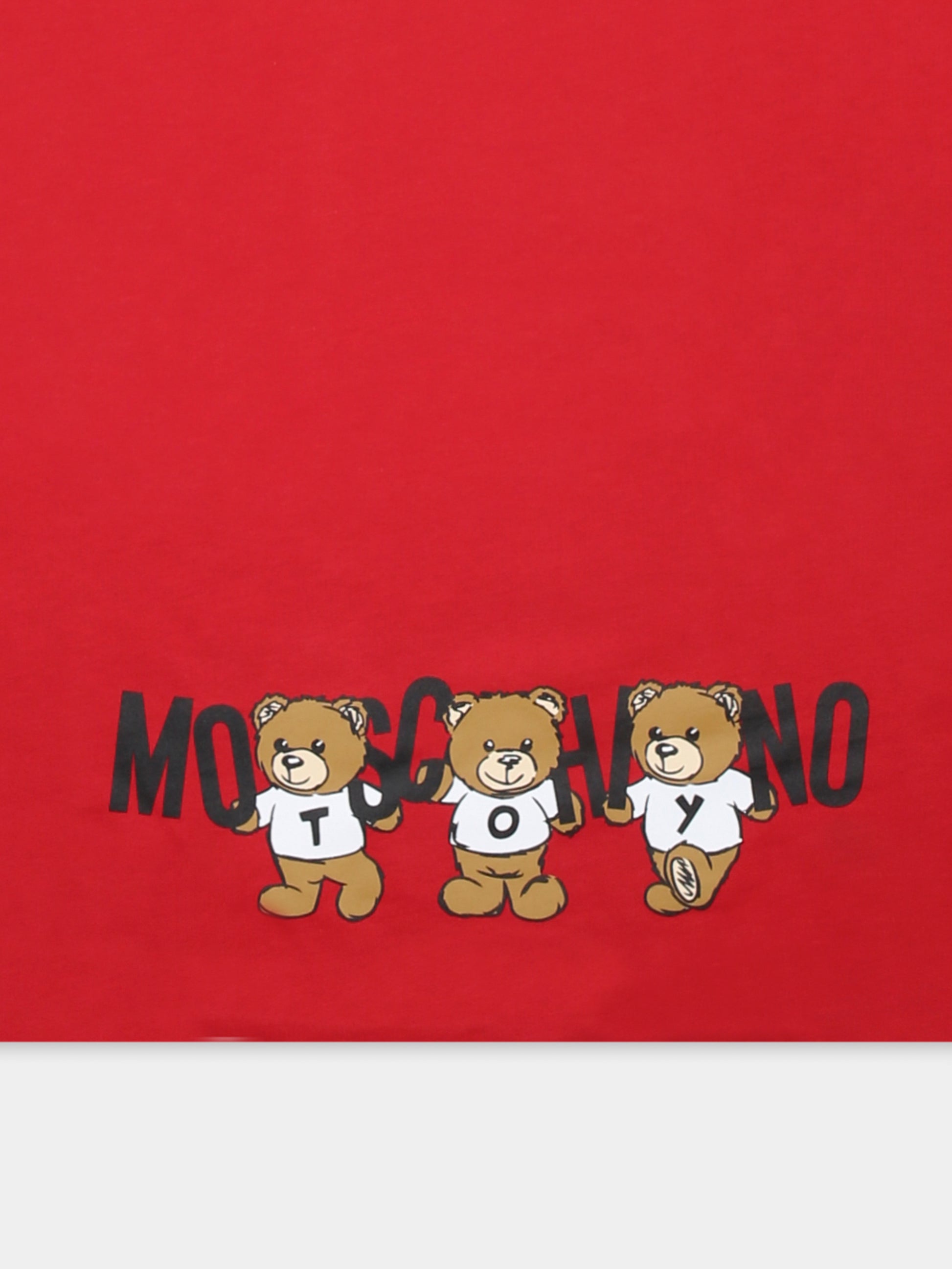 Coperta rossa per neonati con Teddy Bears,Moschino Kids,MUB00F LCA40 50307