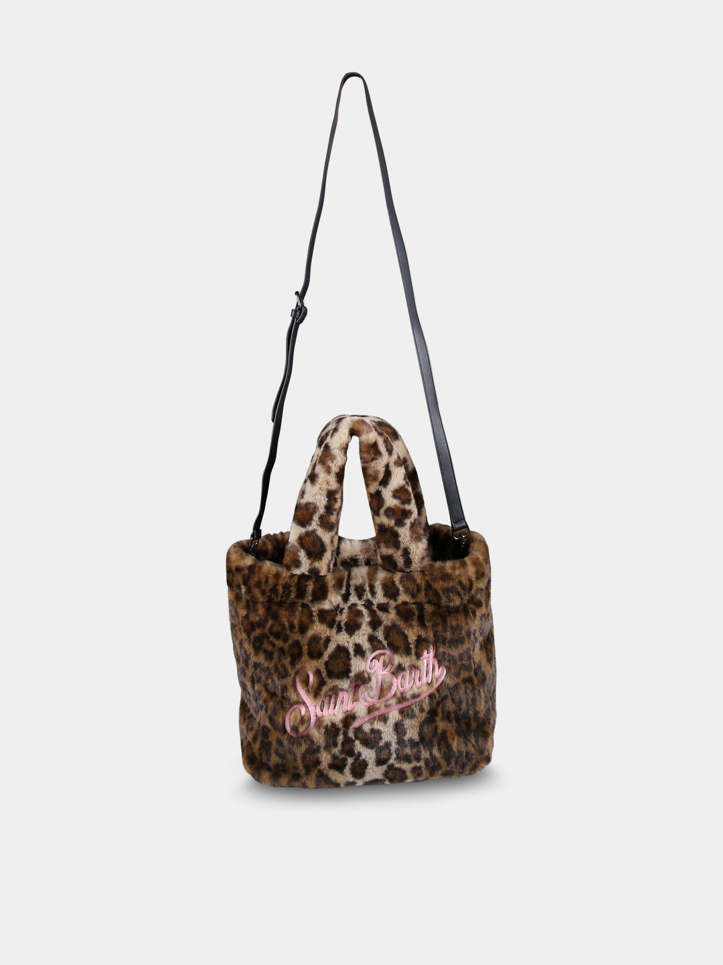 Borsa marrone Colette per bambina con logo e stampa maculata,Mc2 Saint Barth,COL0022 01693G