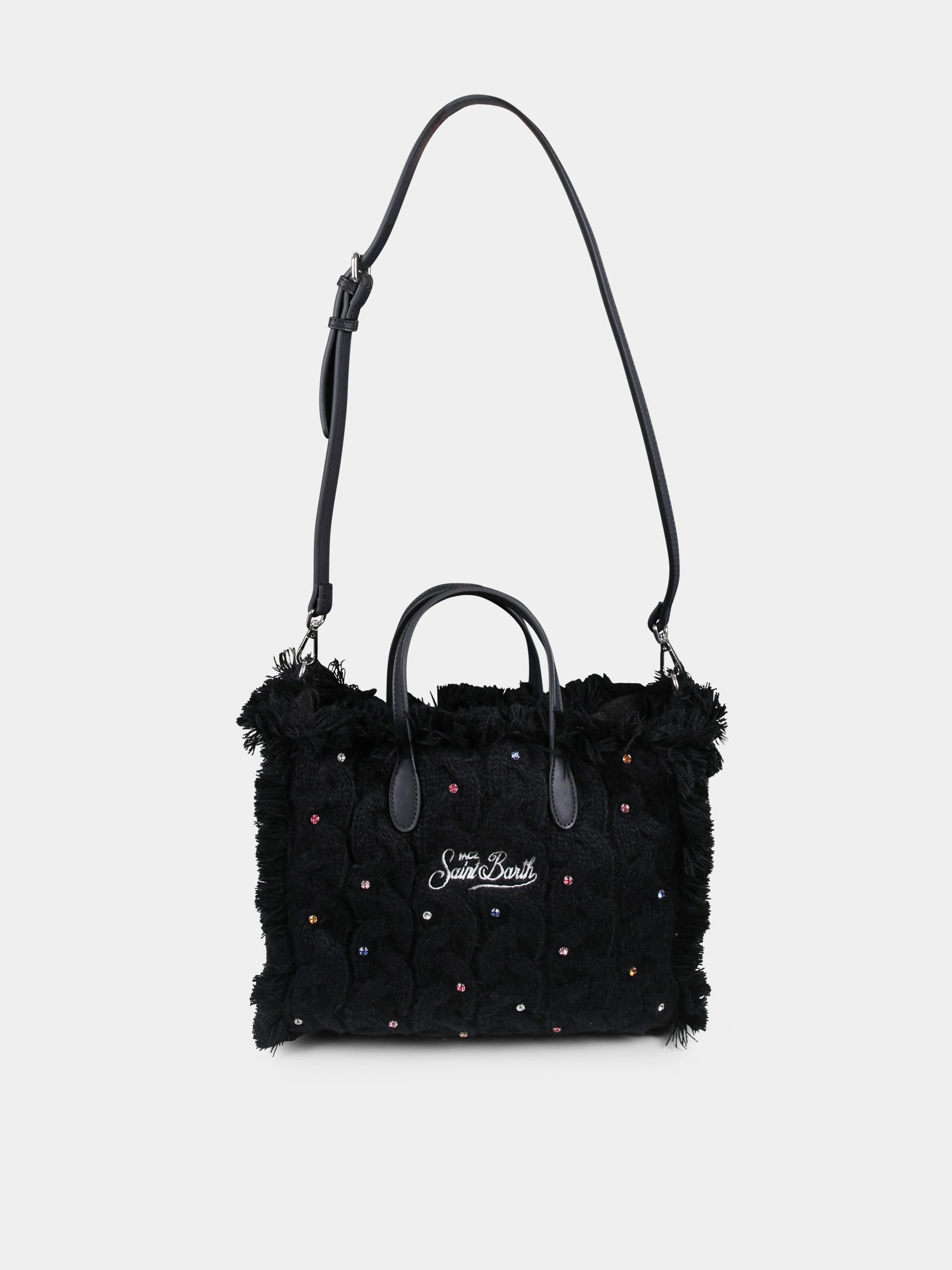 Borsa nera Colette per bambina con logo,Mc2 Saint Barth,COL0003 01357G