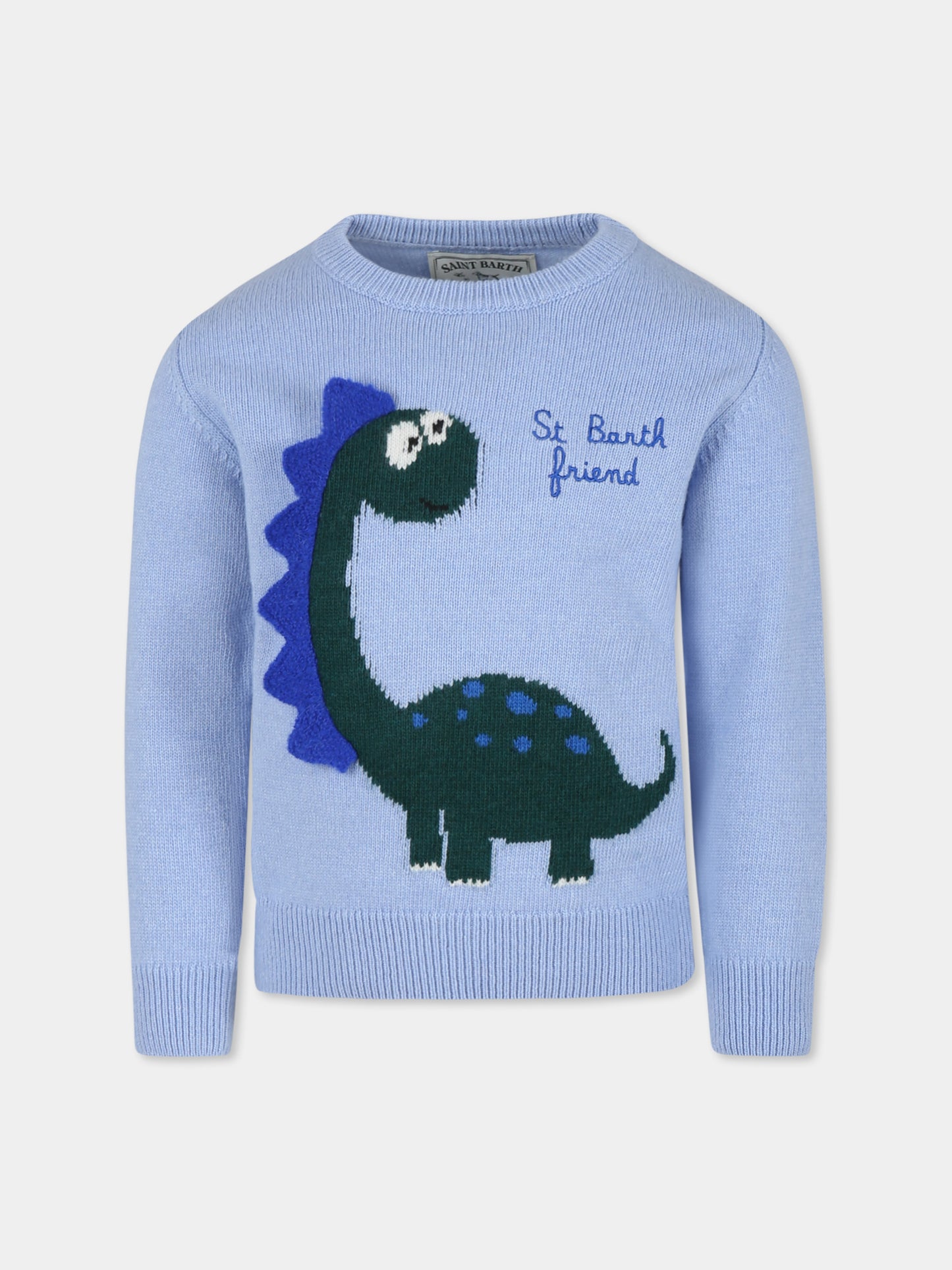 Maglione celeste per bambino con dinosauro,Mc2 Saint Barth,DOU0001 - 02357G