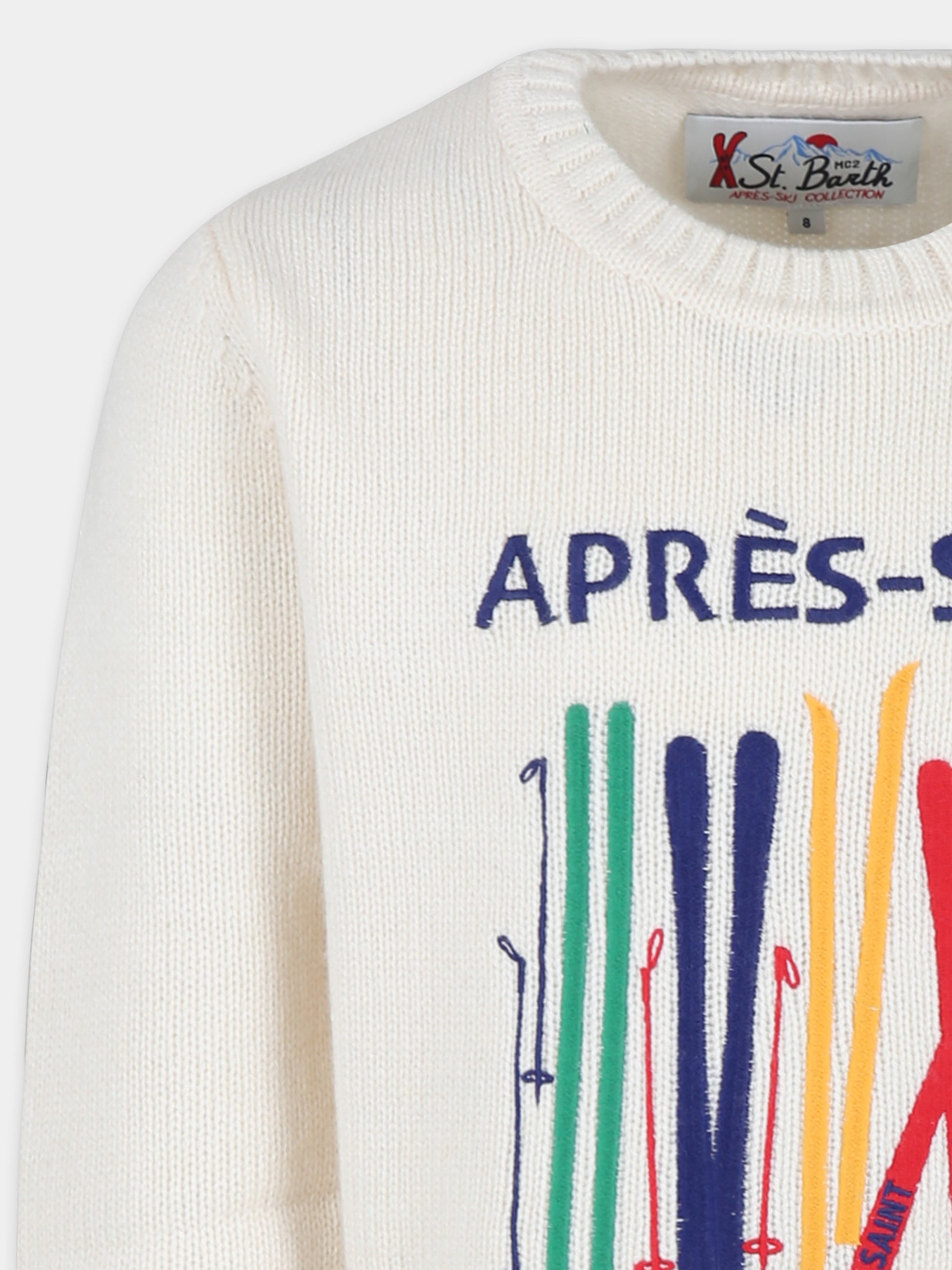 Maglione beige per bambino con sci,Mc2 Saint Barth,BOMD003 - 02516G